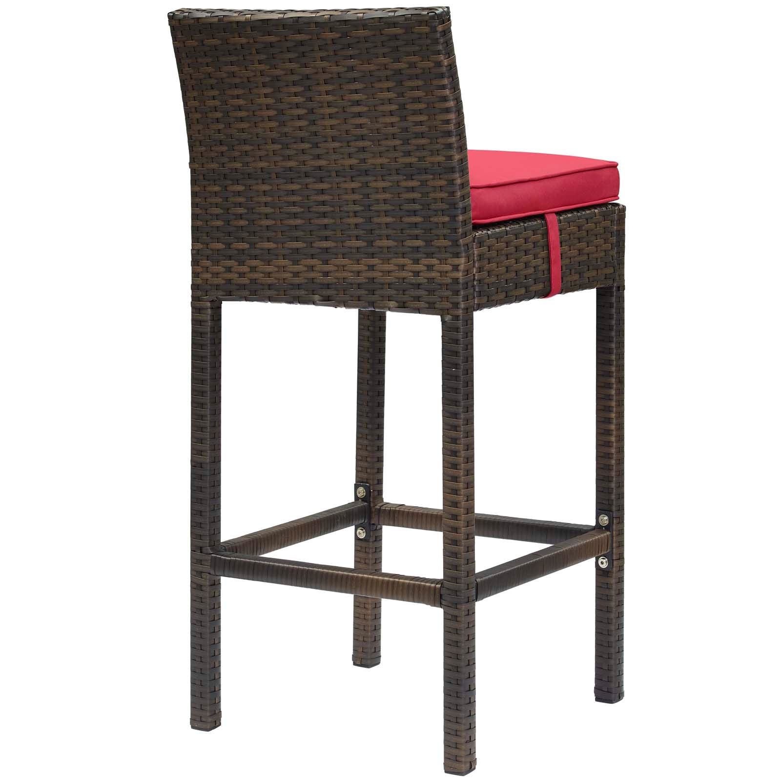 Conduit Outdoor Patio Wicker Rattan Bar Stool Set of 2