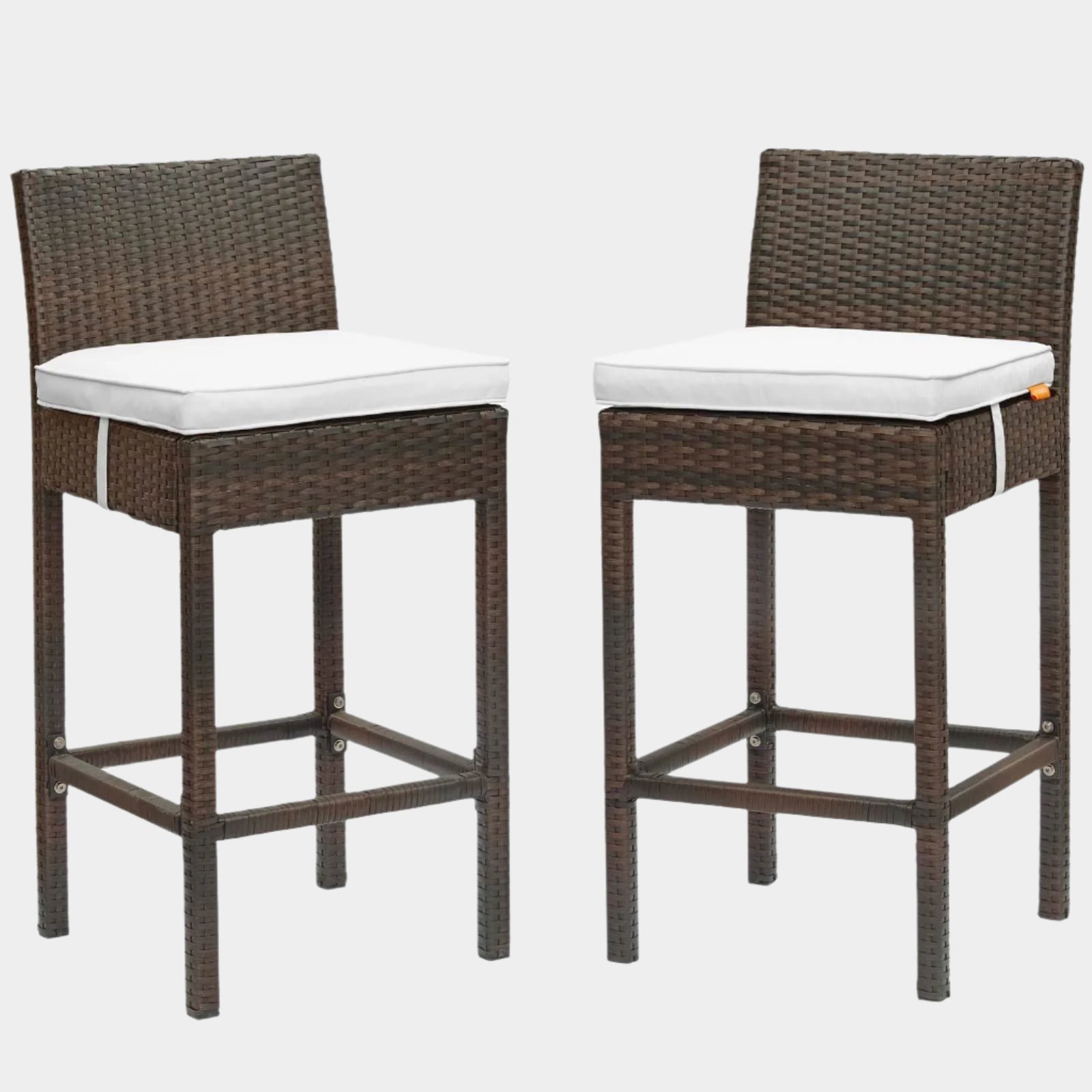 Conduit Outdoor Patio Wicker Rattan Bar Stool Set of 2