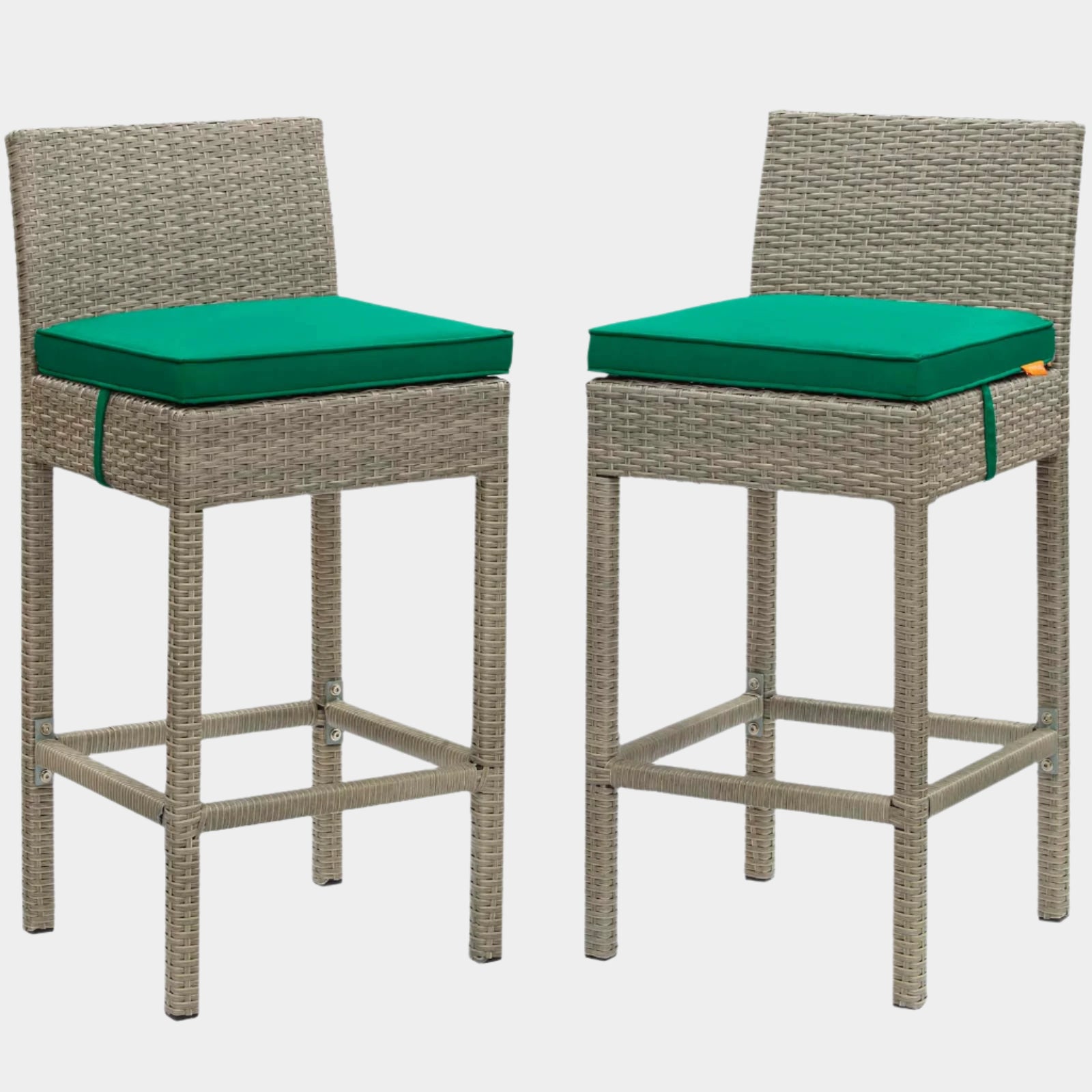 Conduit Outdoor Patio Wicker Rattan Bar Stool Set of 2