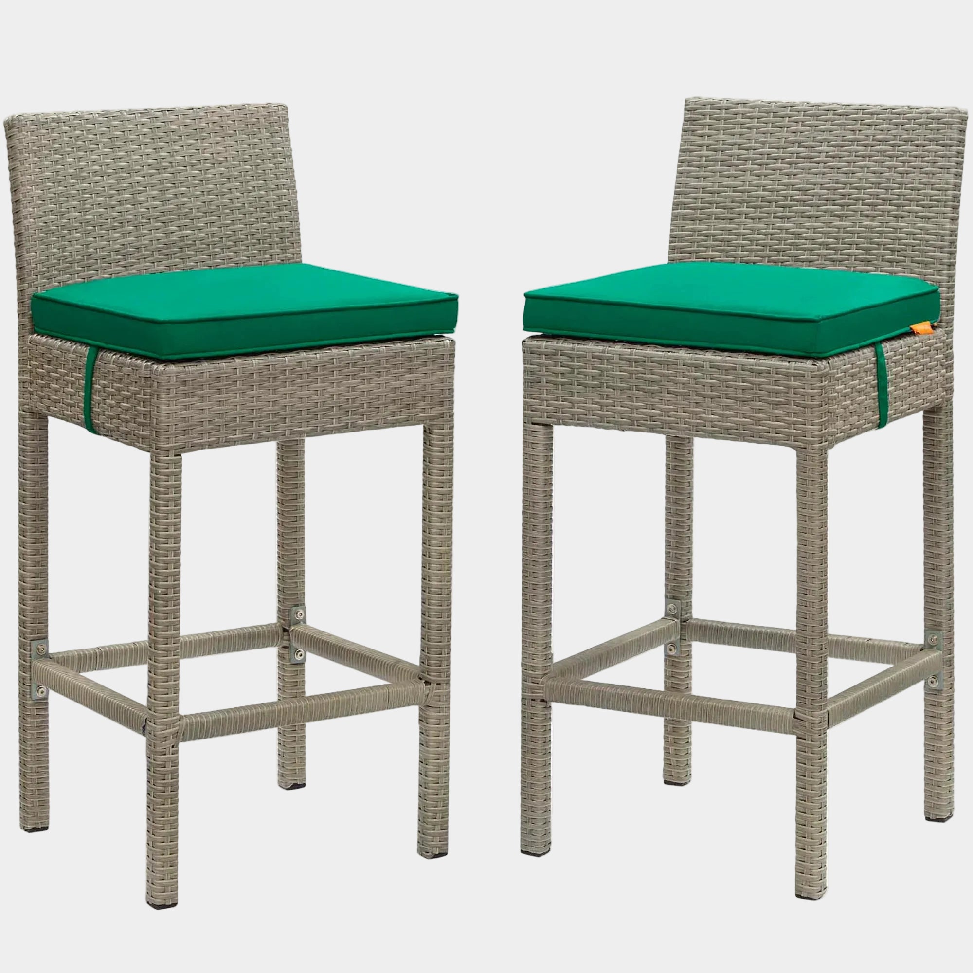 Conduit Outdoor Wicker Rattan Bar Stool Set of 2