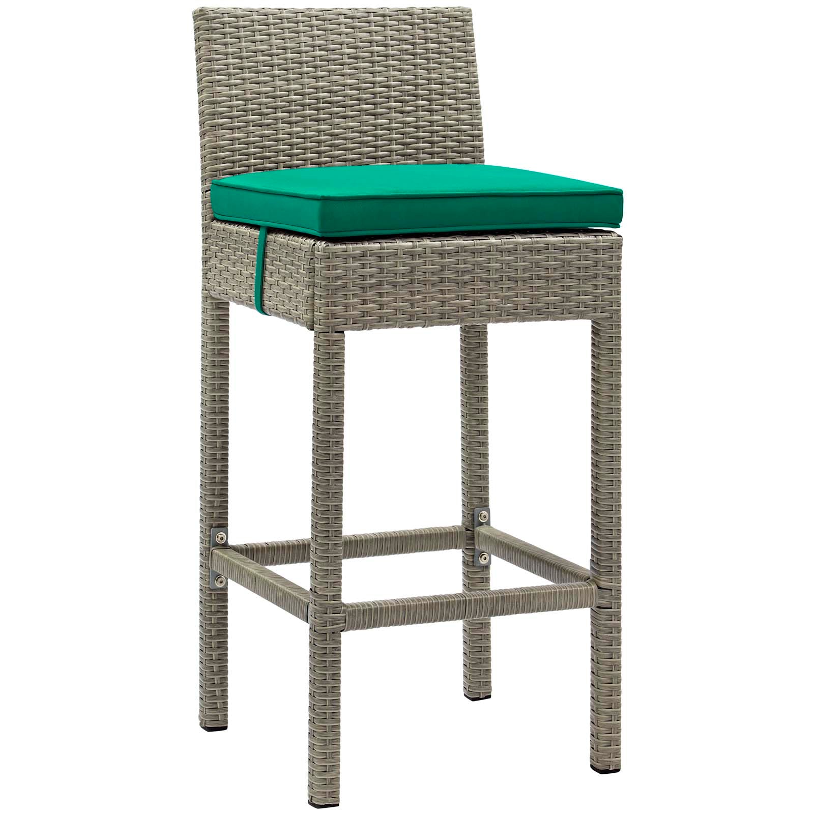 Conduit Outdoor Patio Wicker Rattan Bar Stool Set of 2