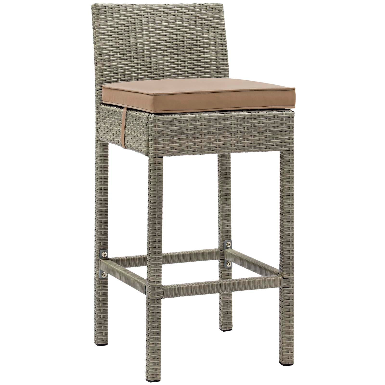 Conduit Outdoor Patio Wicker Rattan Bar Stool Set of 2