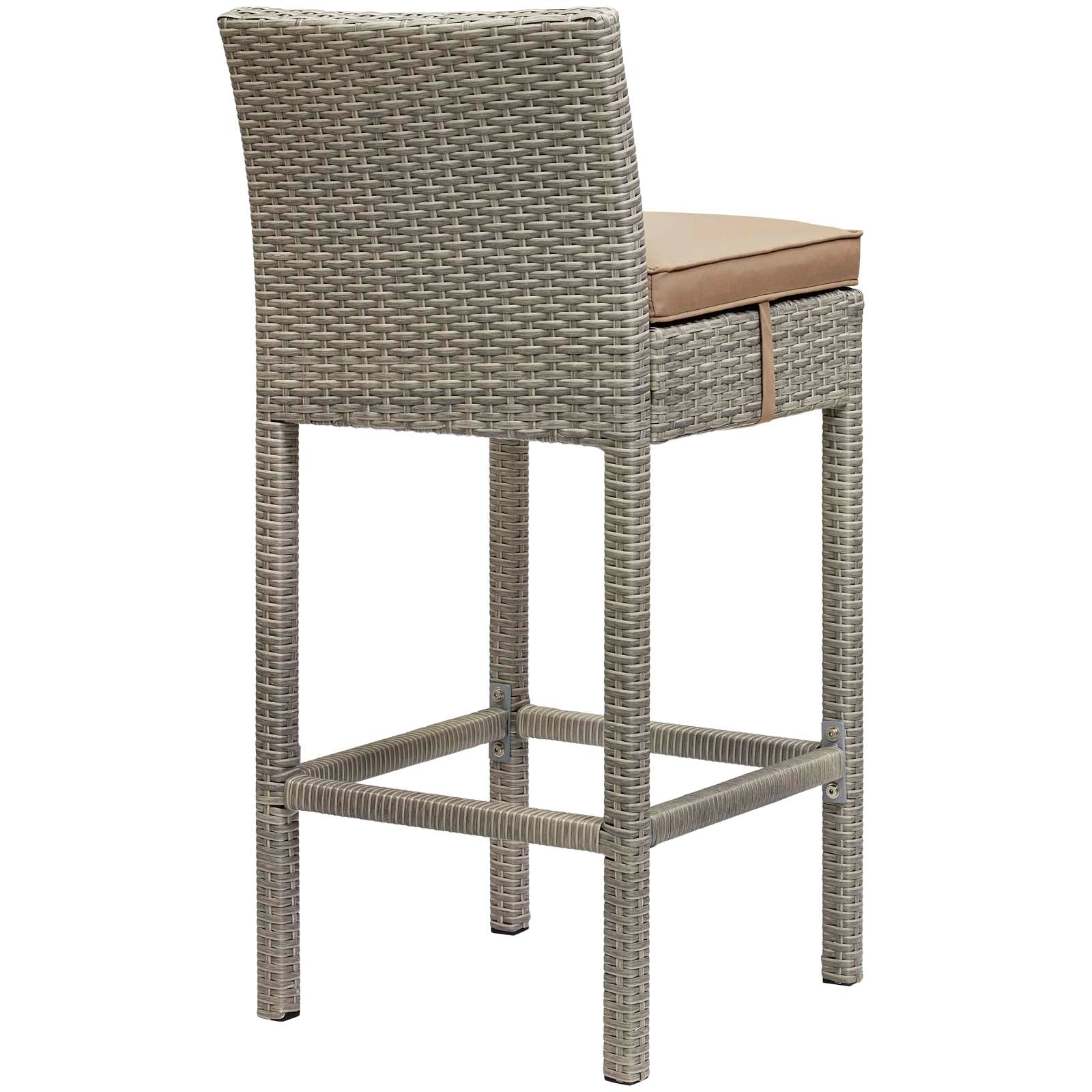 Conduit Outdoor Patio Wicker Rattan Bar Stool Set of 2