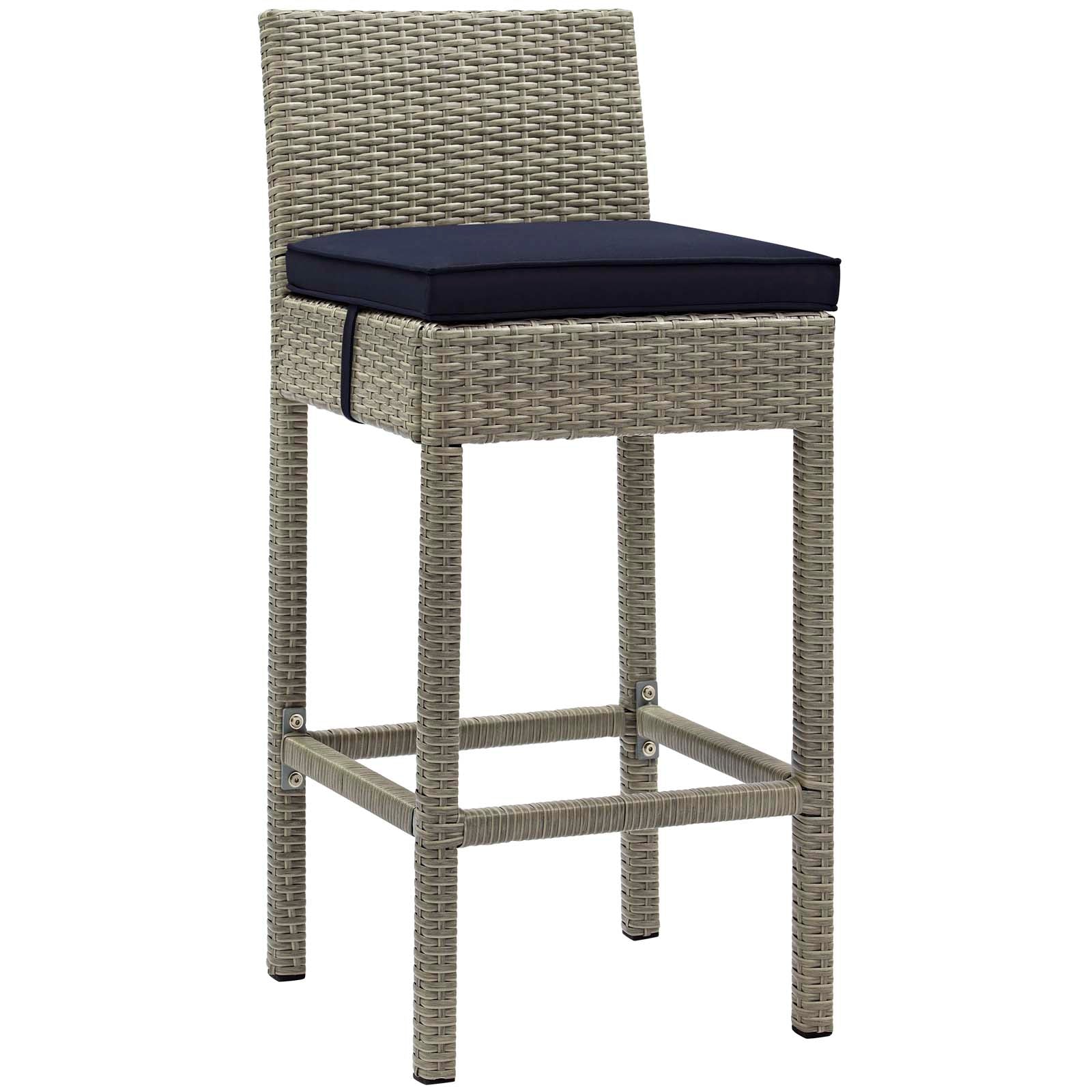 Conduit Outdoor Patio Wicker Rattan Bar Stool Set of 2