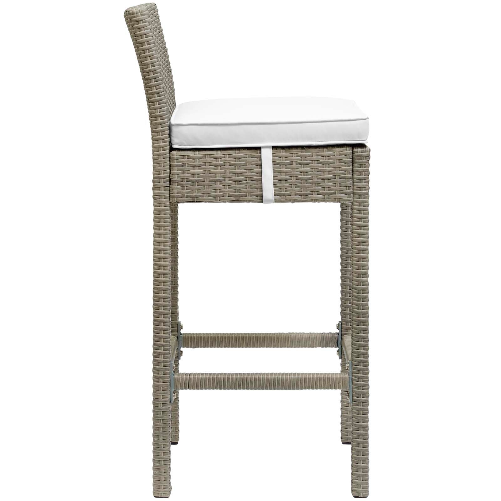 Conduit Outdoor Patio Wicker Rattan Bar Stool Set of 2