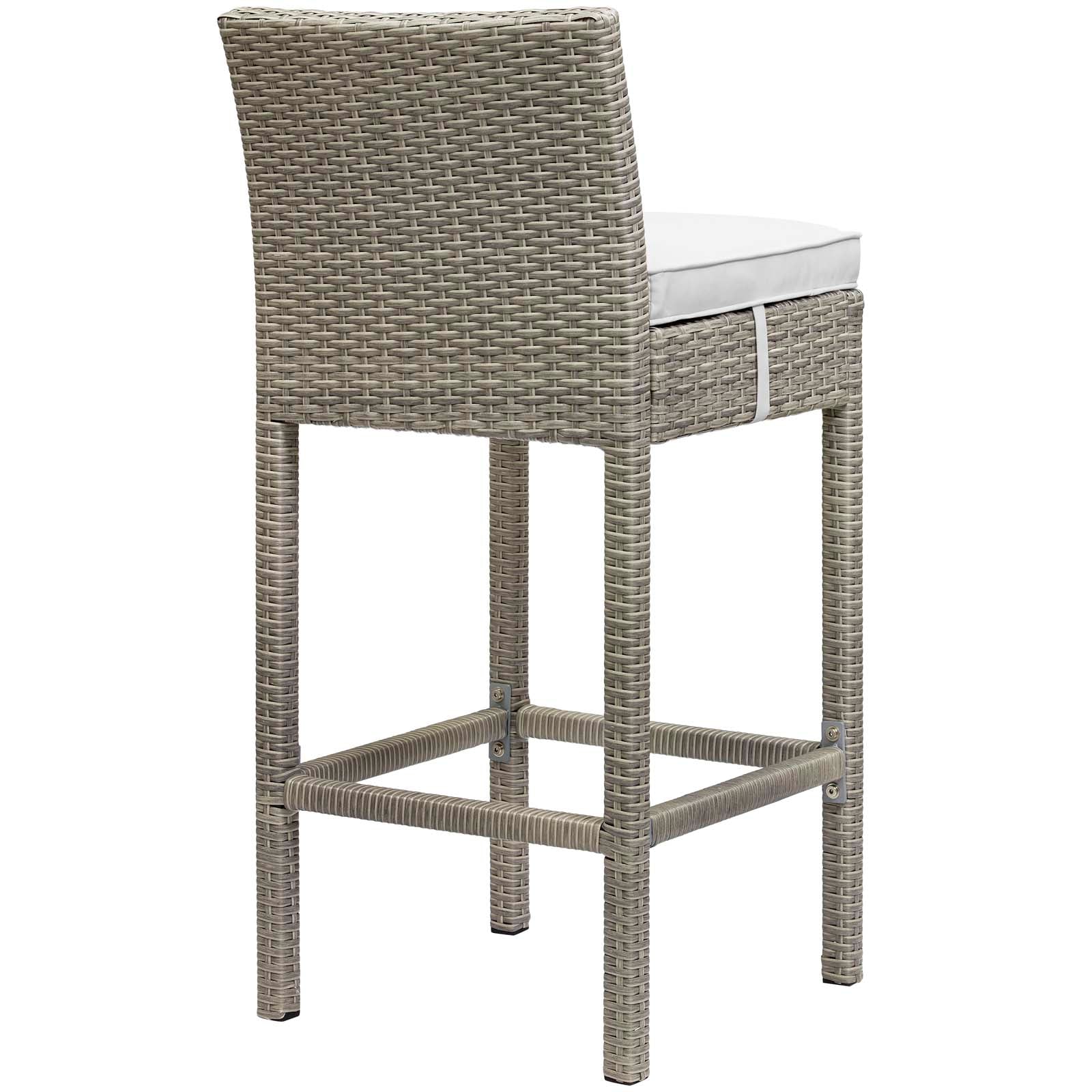 Conduit Outdoor Patio Wicker Rattan Bar Stool Set of 2