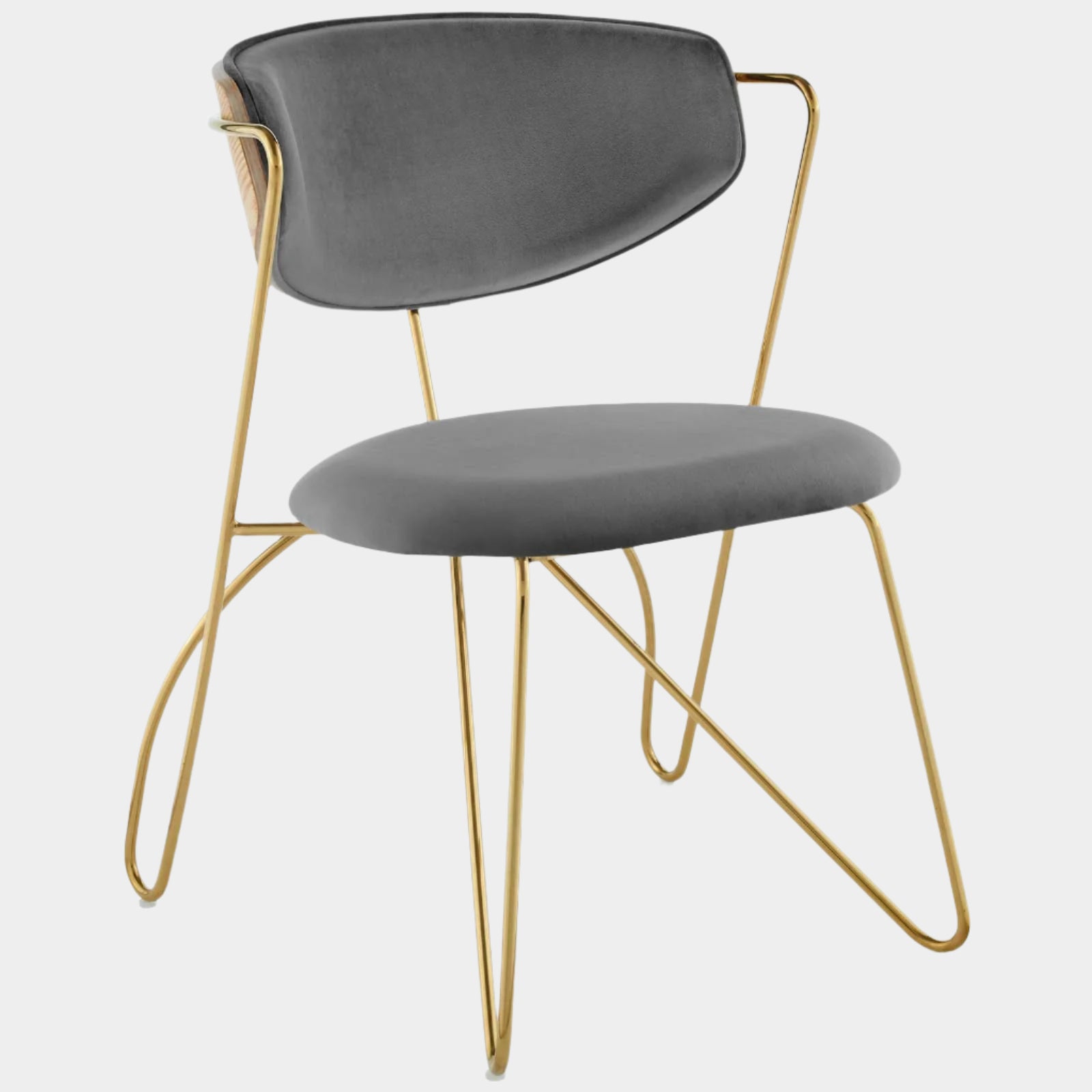 Prevail Gold Stainless Steel Dining and Accent Performance Velvet Chair