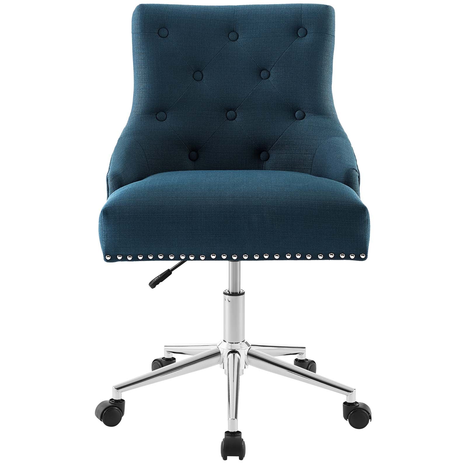 Regent Tufted Button Swivel Upholstered Fabric Office Chair