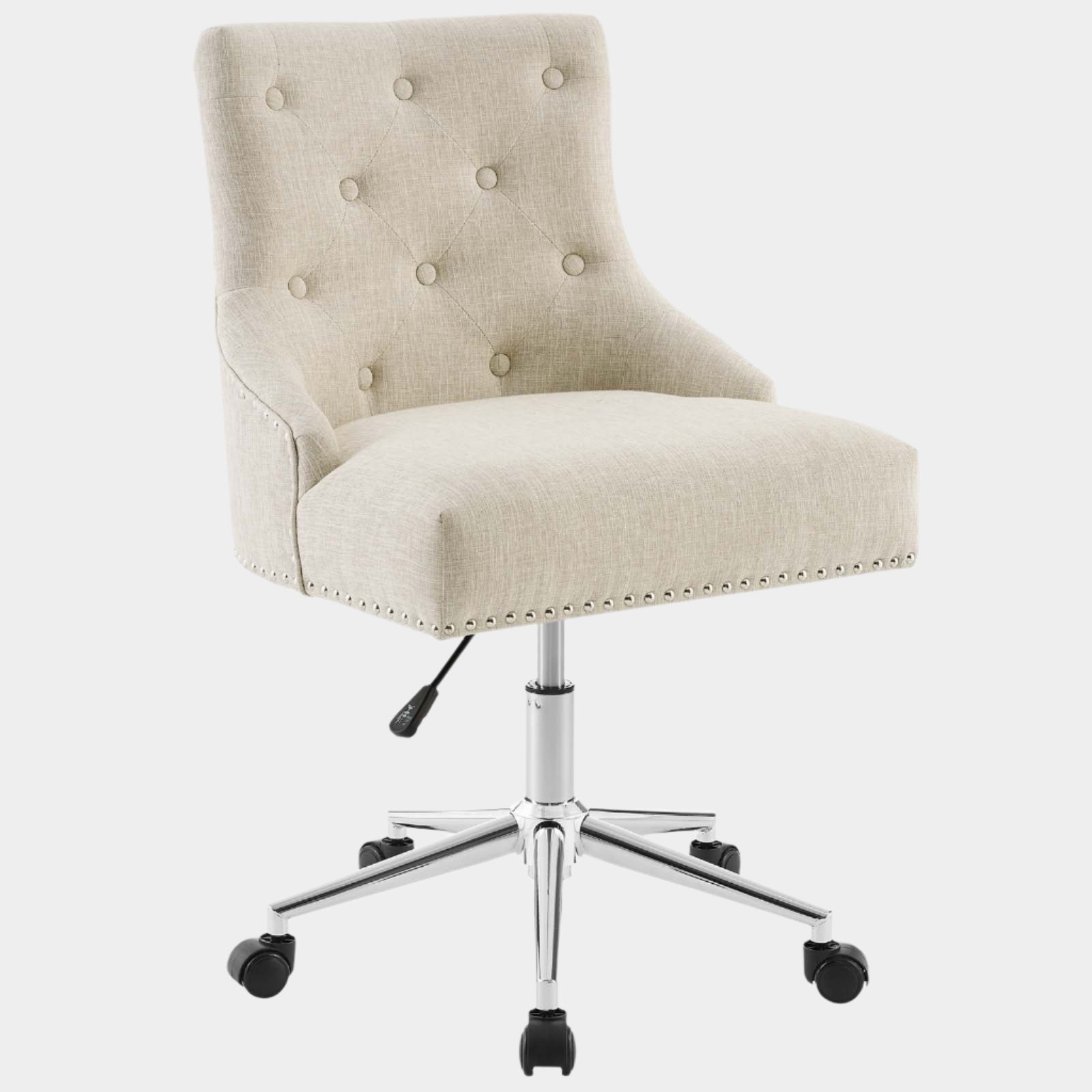 Regent Tufted Button Swivel Upholstered Fabric Office Chair