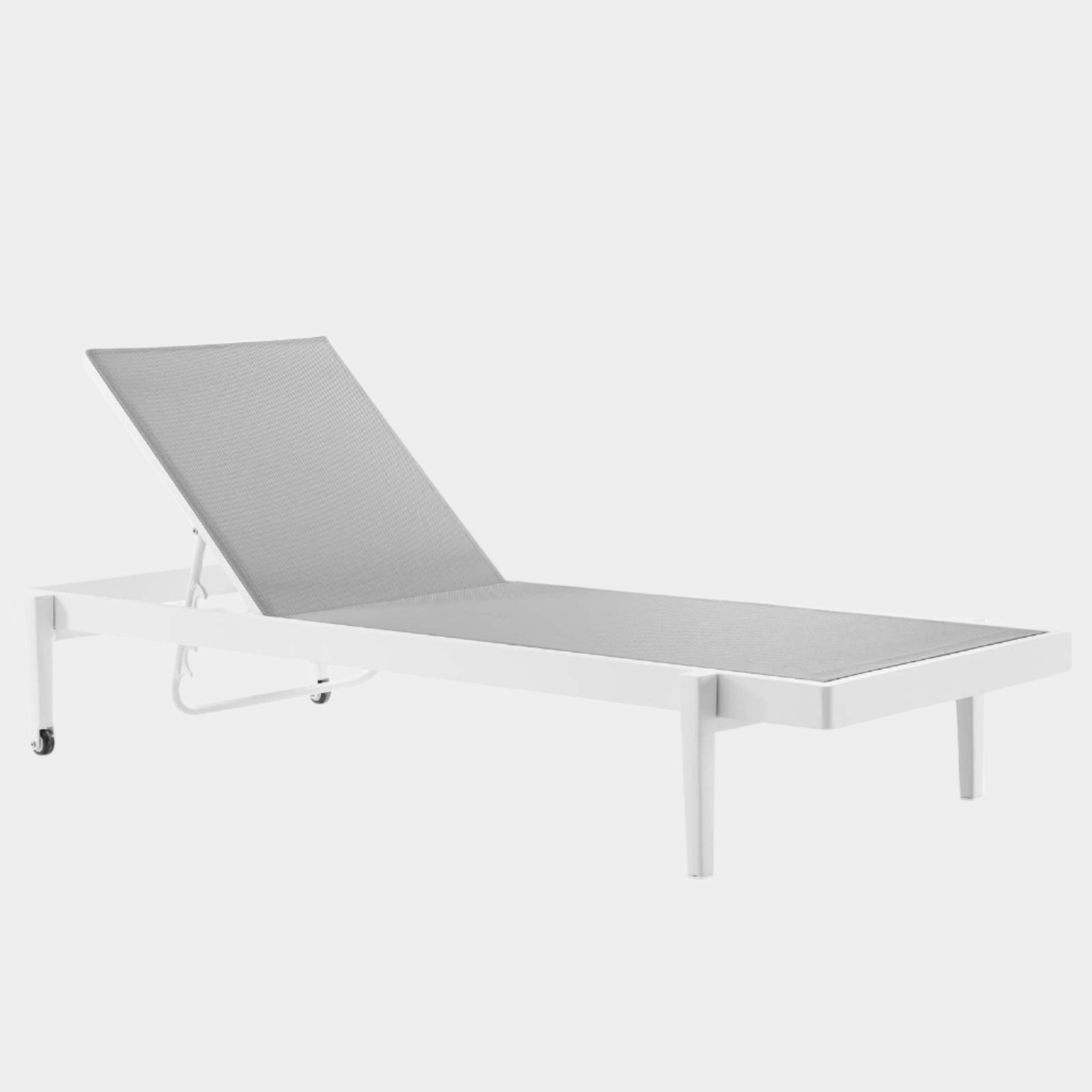 Charleston Outdoor Patio Chaise Lounge Chair in White Gray