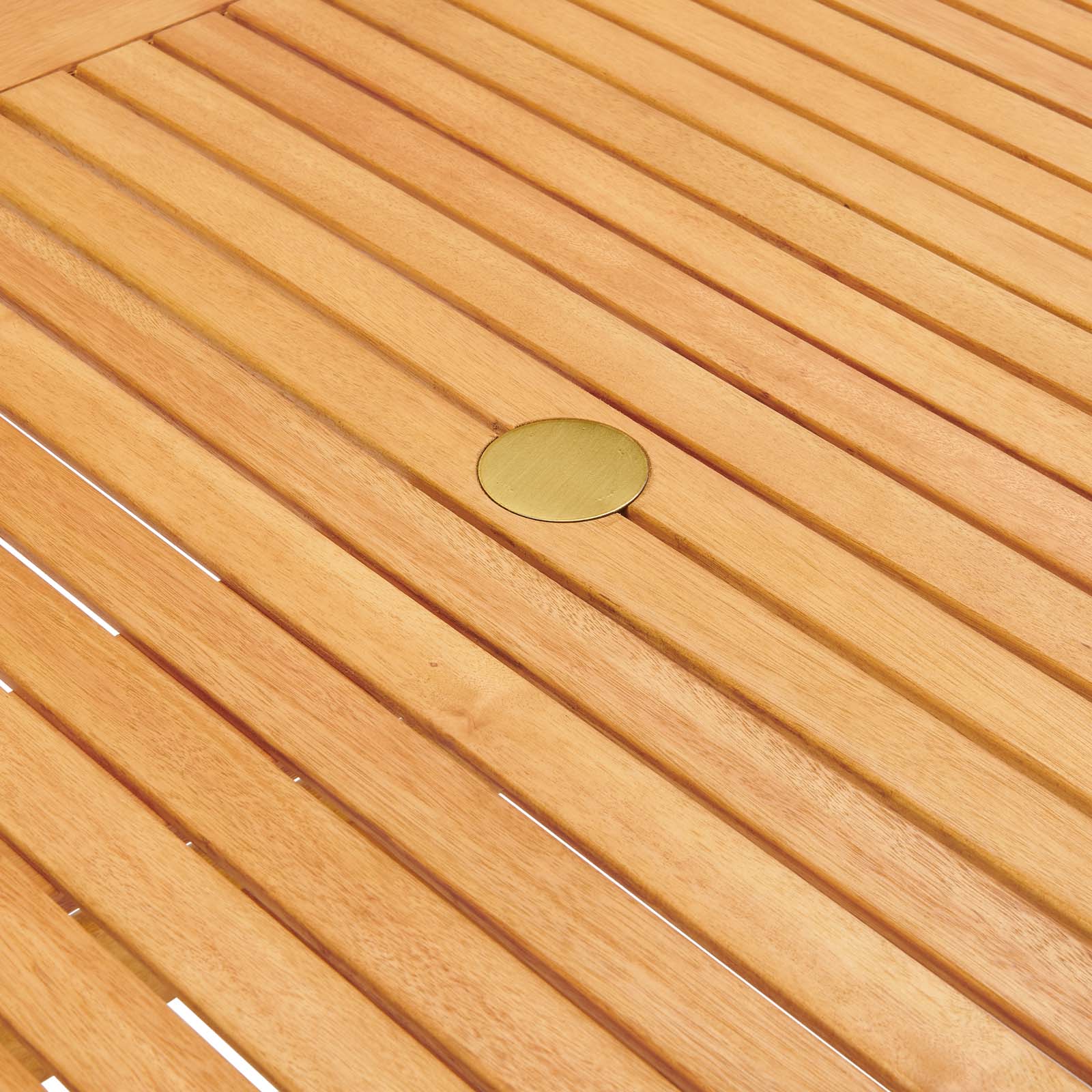 Table à manger carrée en bois d'eucalyptus pour patio extérieur Hatteras de 36 po de couleur naturelle 