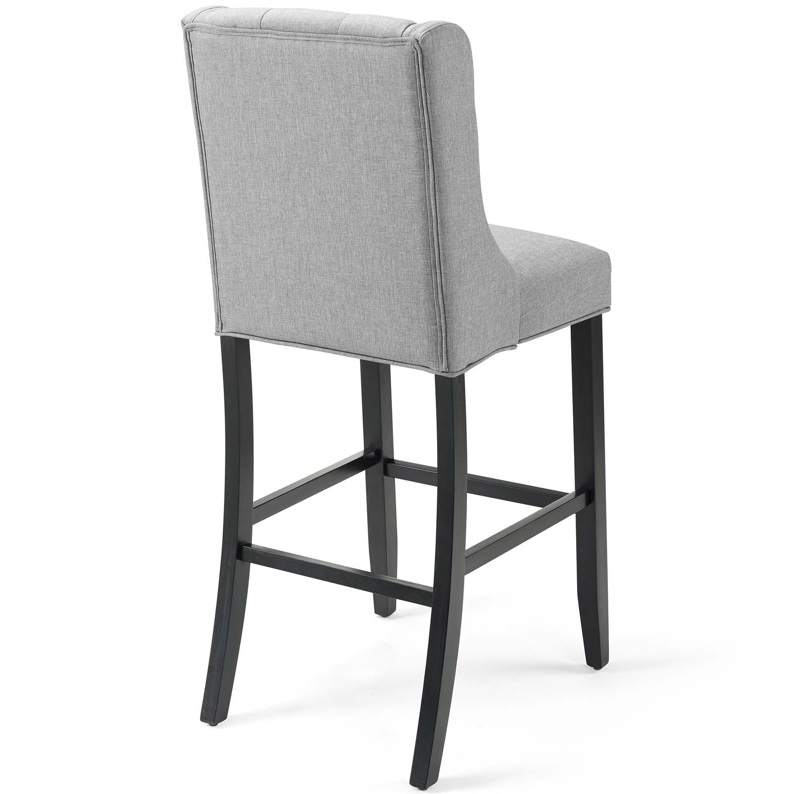 Baronet Tufted Button Upholstered Fabric Bar Stool in Light Gray