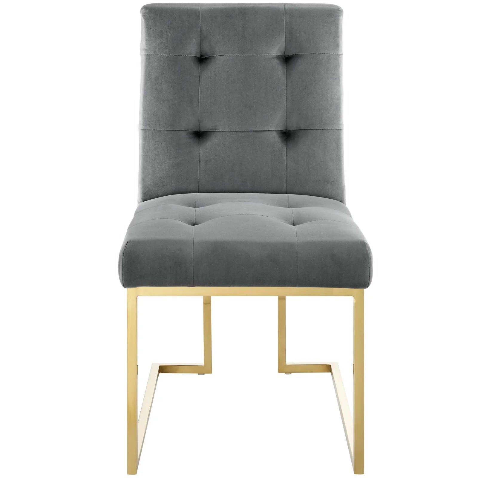 Privy Gold Stainless Steel Performance Velvet Dining Chair