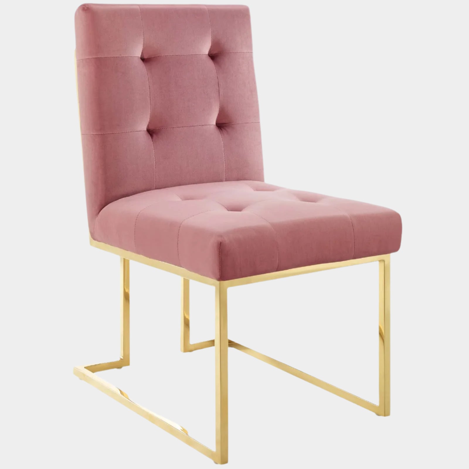 Privy Gold Stainless Steel Performance Velvet Dining Chair