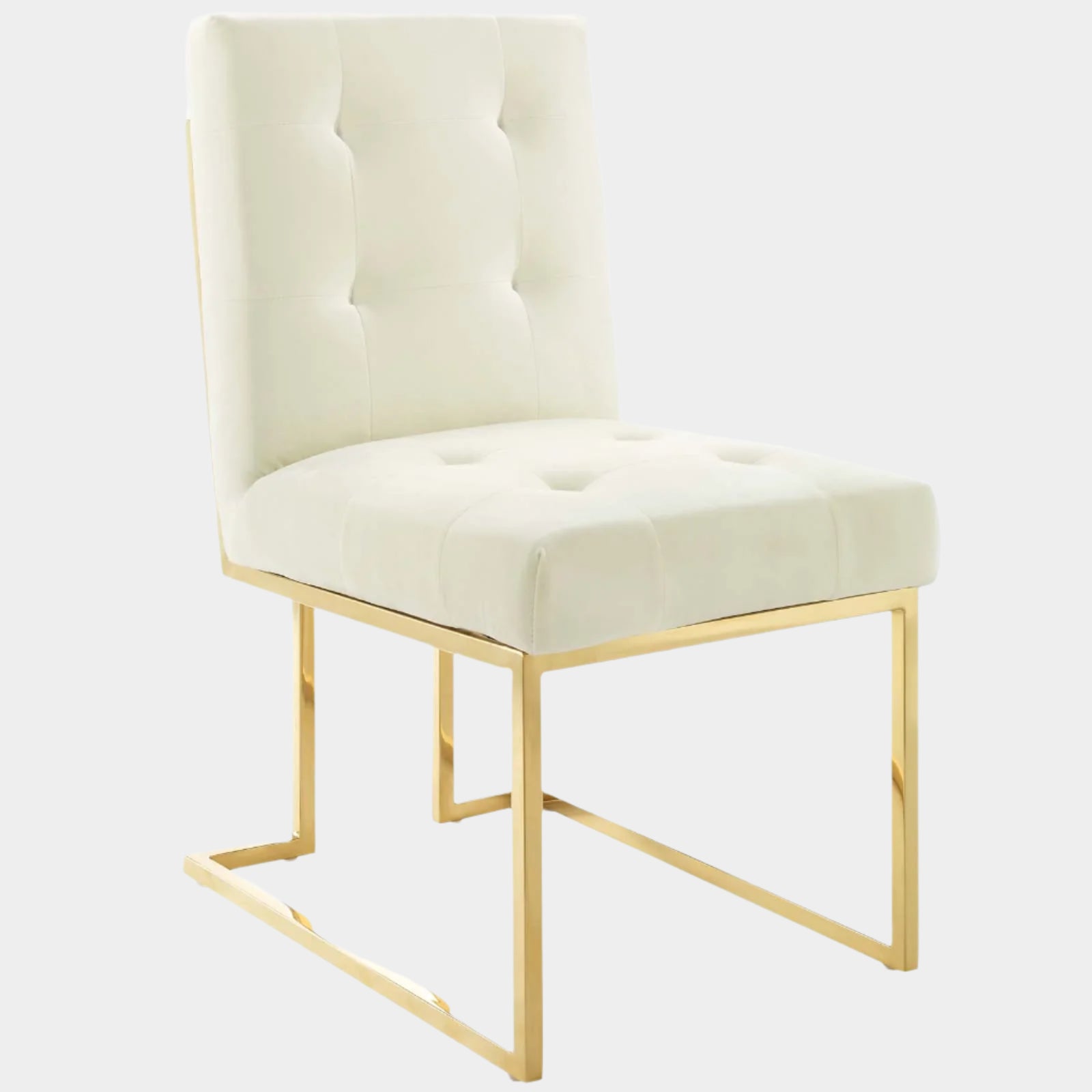 Privy Gold Stainless Steel Performance Velvet Dining Chair