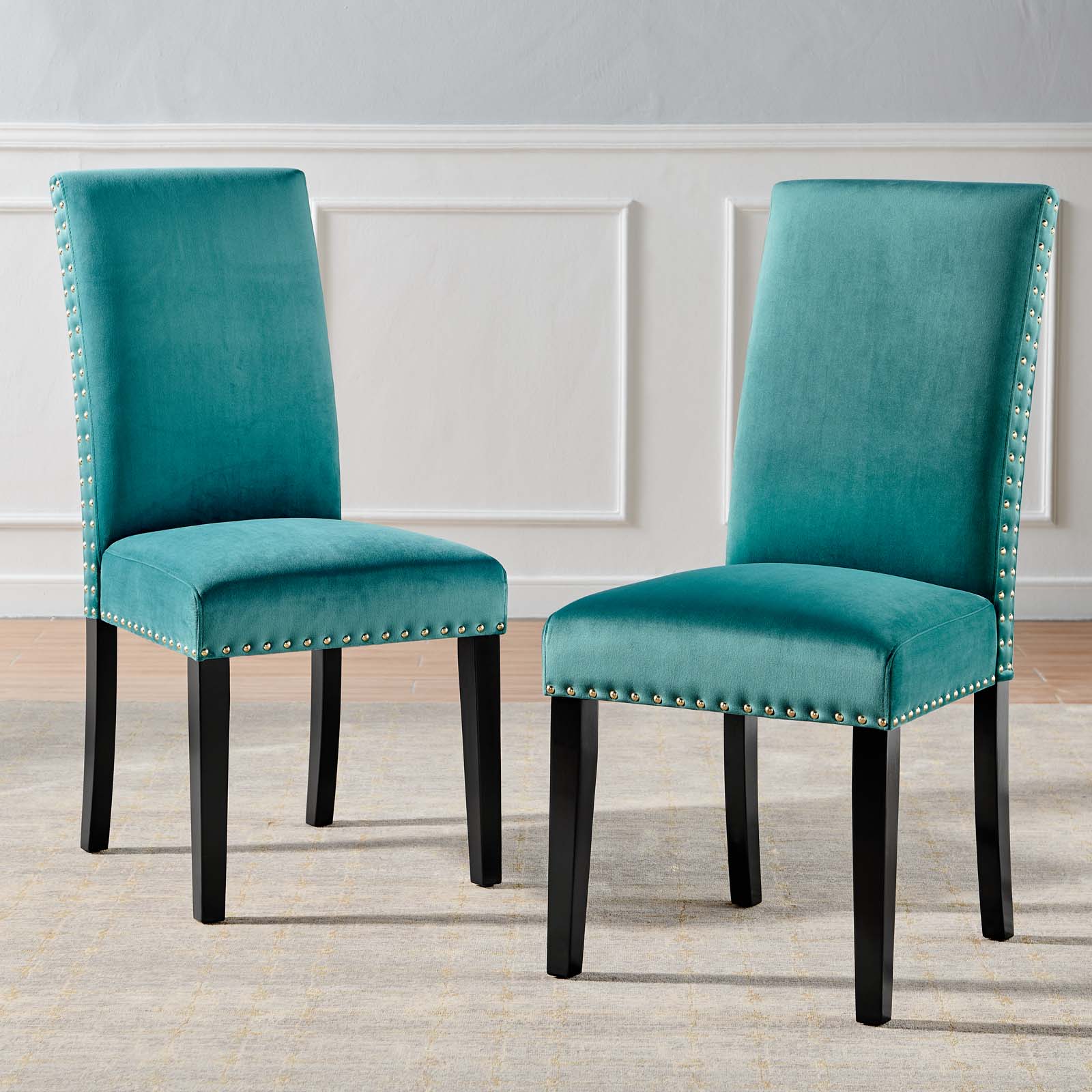 Parcel Performance Velvet Dining Side Chairs - Set of 2