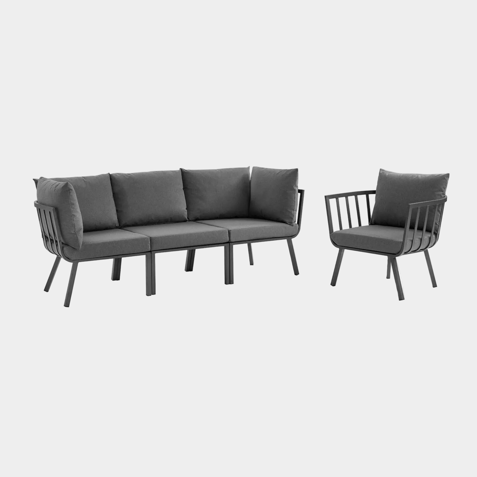 Riverside 4 Piece Outdoor Patio Aluminum Set