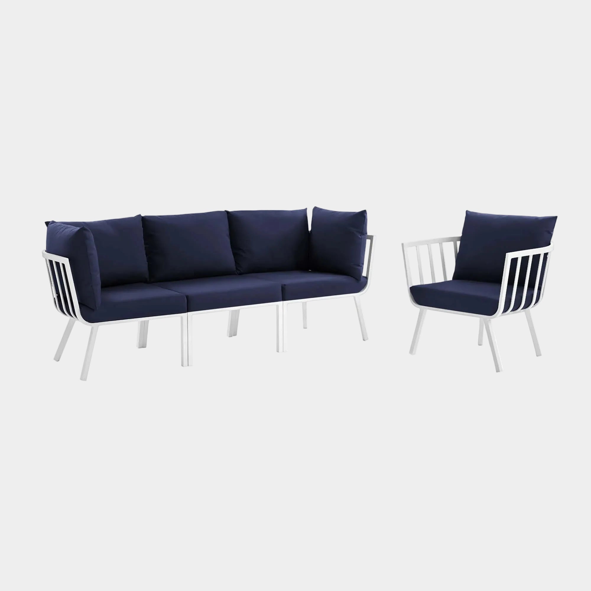 Riverside 4 Piece Outdoor Patio Aluminum Set