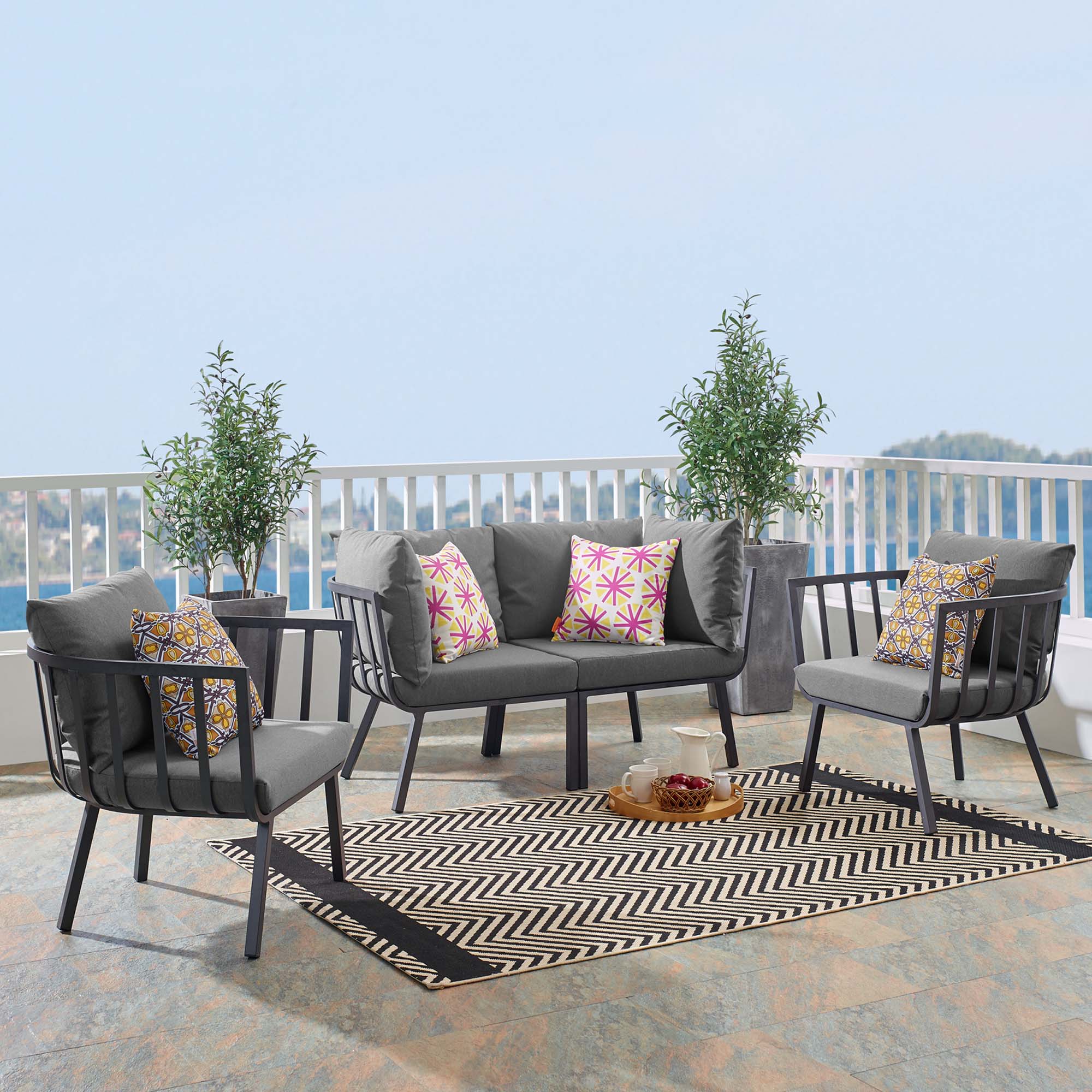 Riverside 4 Piece Outdoor Patio Aluminum Set