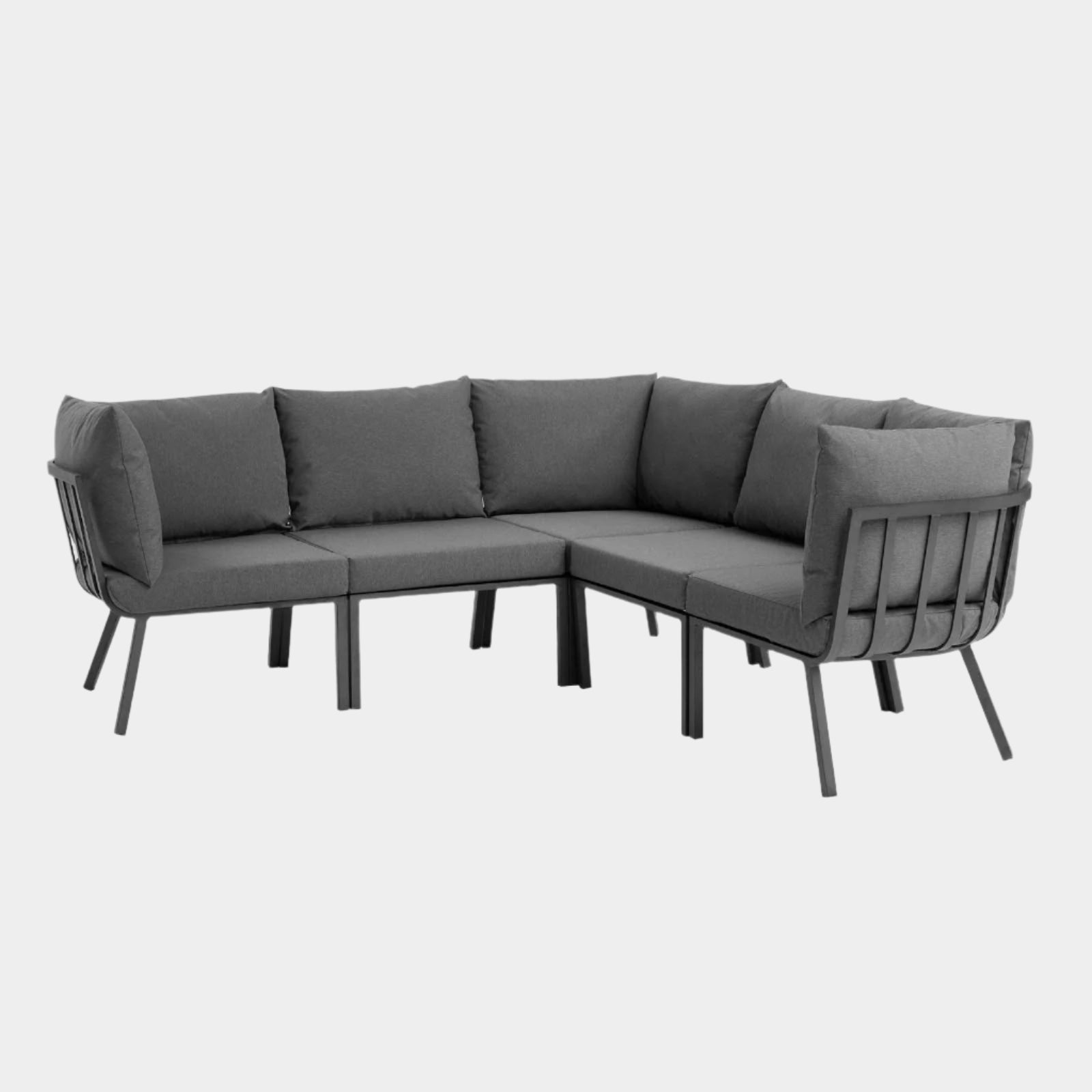 Riverside 5 Piece Outdoor Patio Aluminum Sectional