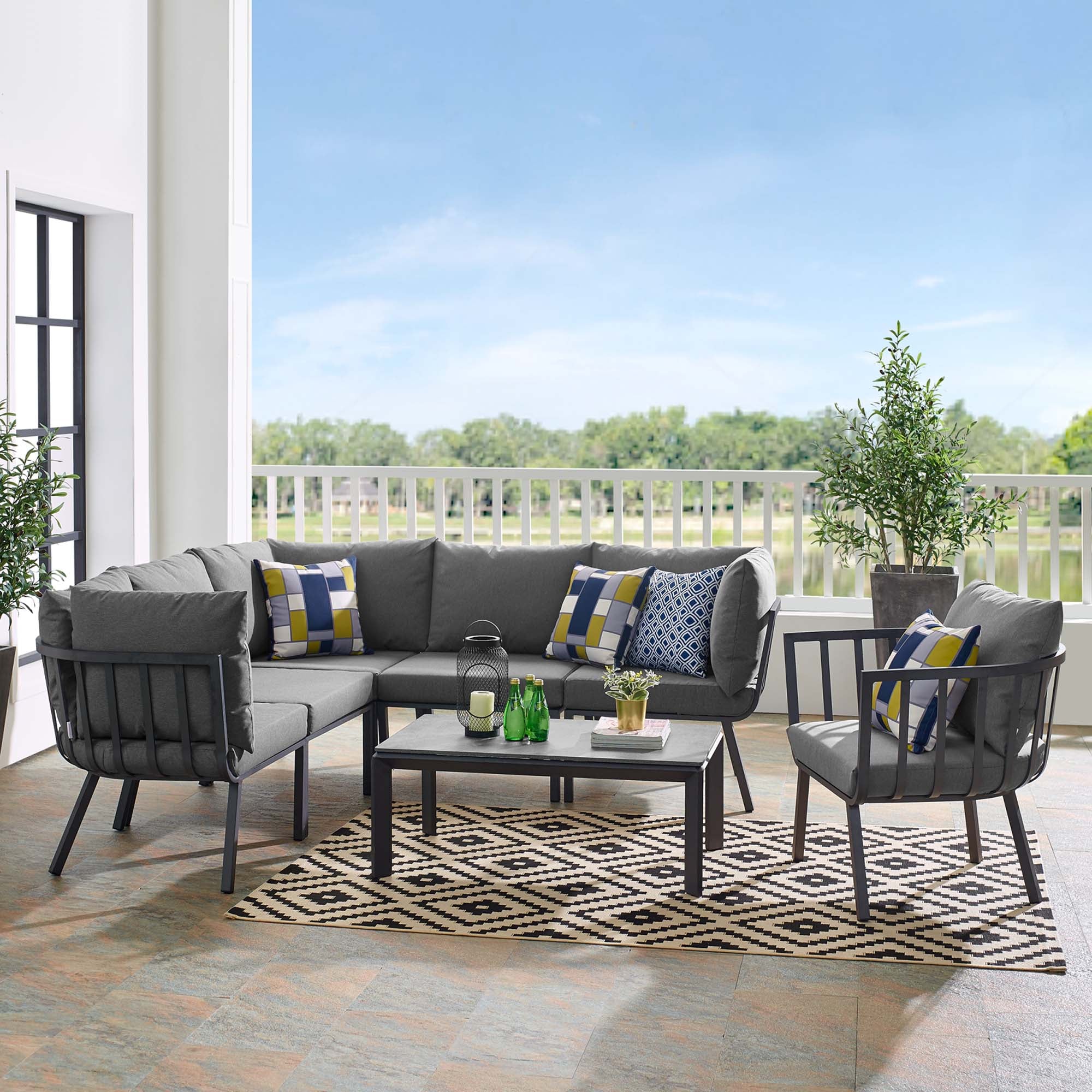 Riverside 7 Piece Outdoor Patio Aluminum Set