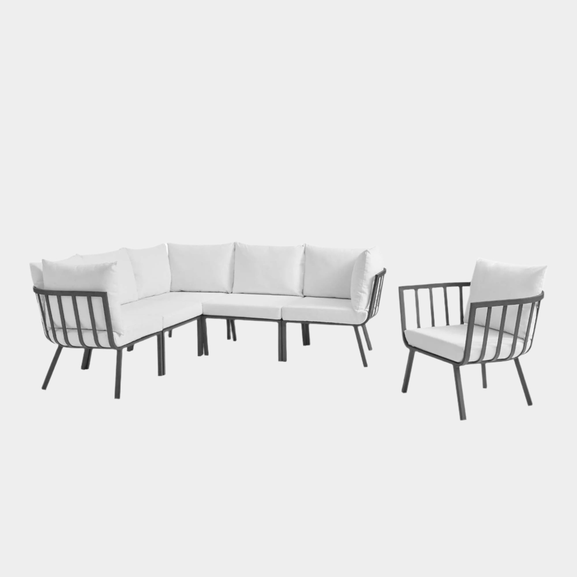 Riverside 6 Piece Outdoor Patio Aluminum Set