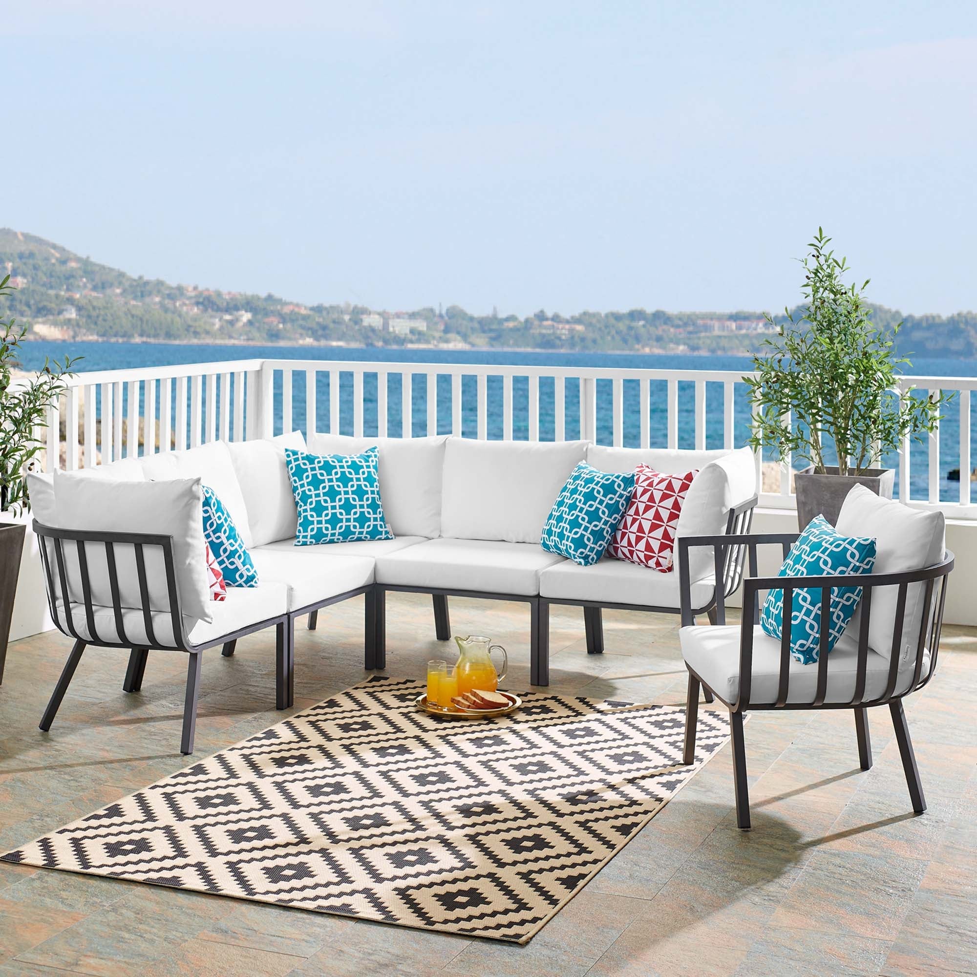 Riverside 6 Piece Outdoor Patio Aluminum Set