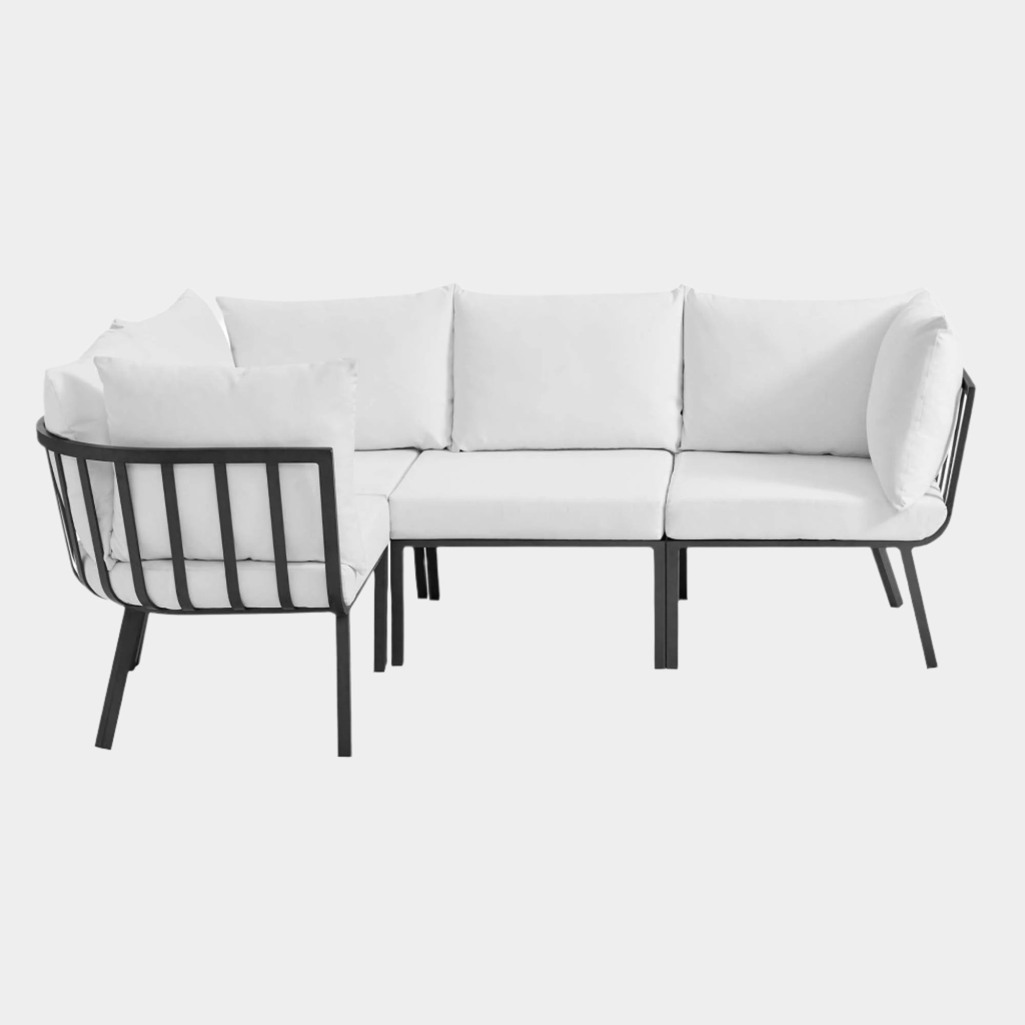 Riverside 4 Piece Outdoor Patio Aluminum Sectional