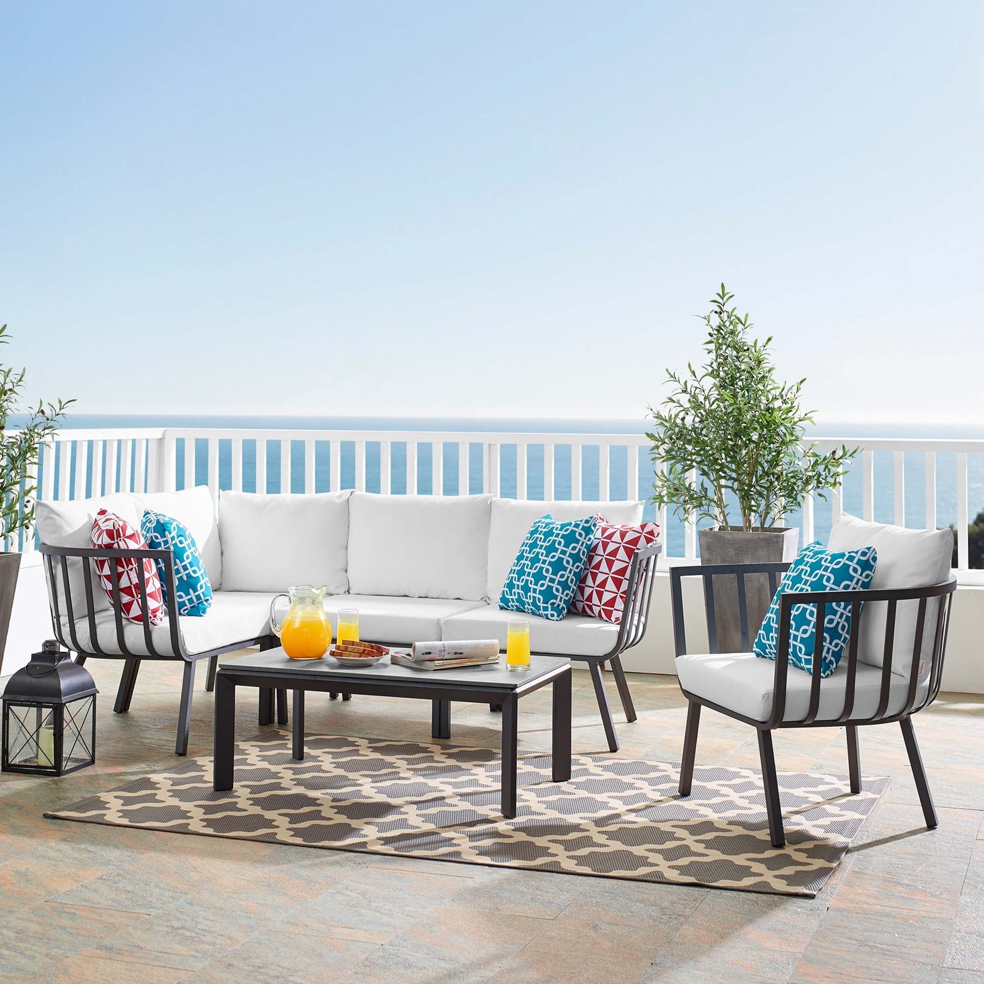 Riverside 6 Piece Outdoor Patio Aluminum Set