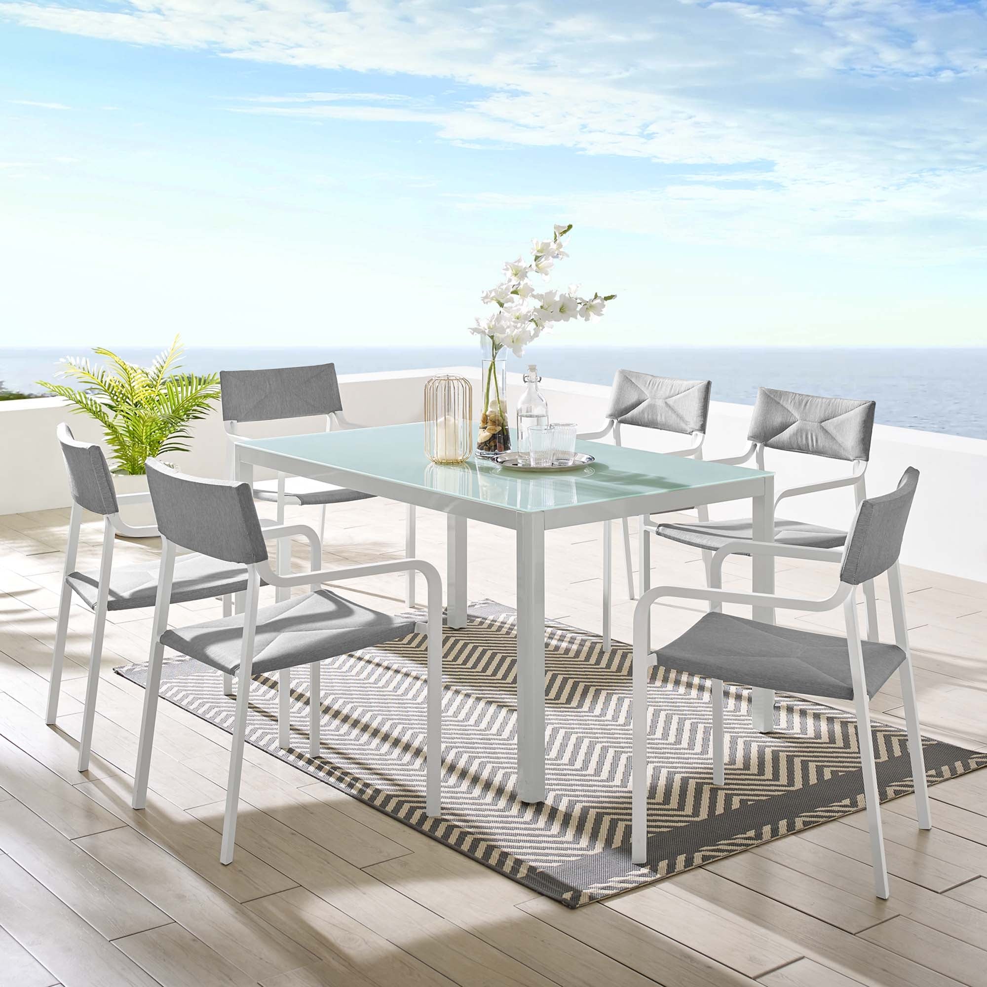 Ensemble de salle à manger d'extérieur en aluminium Raleigh 7 pièces 