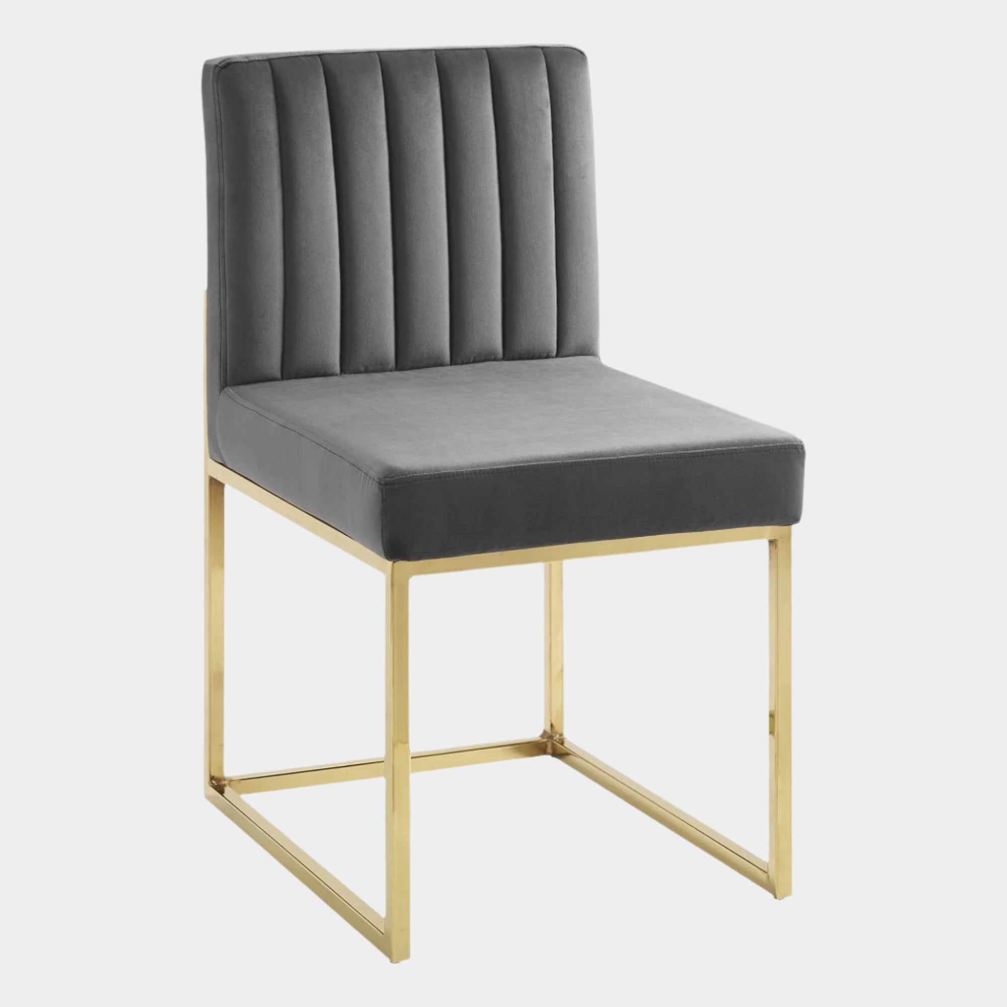 Carriage Channel Tufted Sled Base Performance Velvet Dining Chair