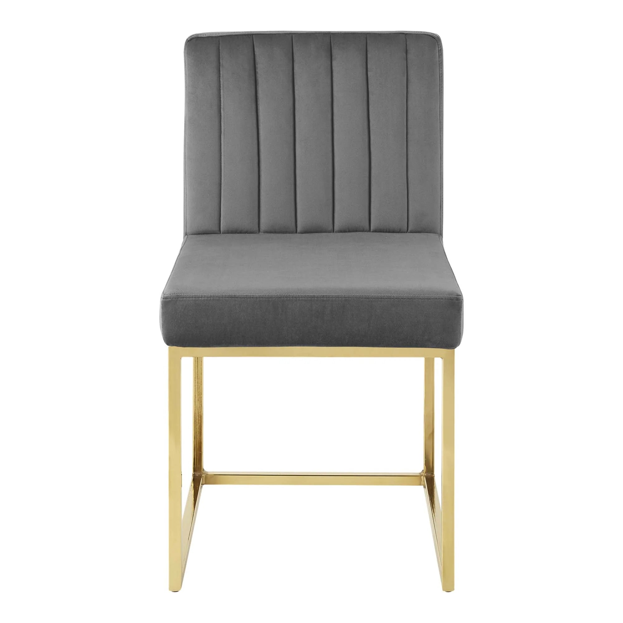 Carriage Channel Tufted Sled Base Performance Velvet Dining Chair