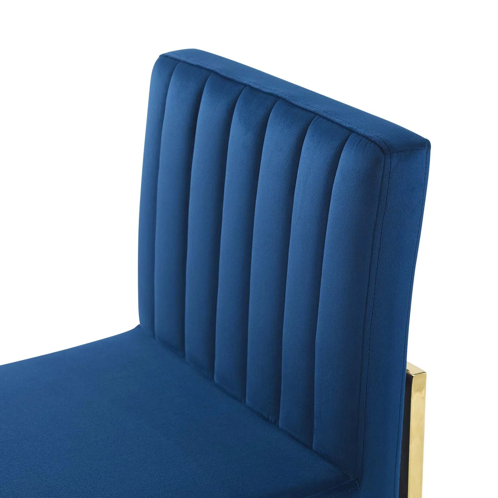 Carriage Channel Tufted Sled Base Performance Velvet Dining Chair