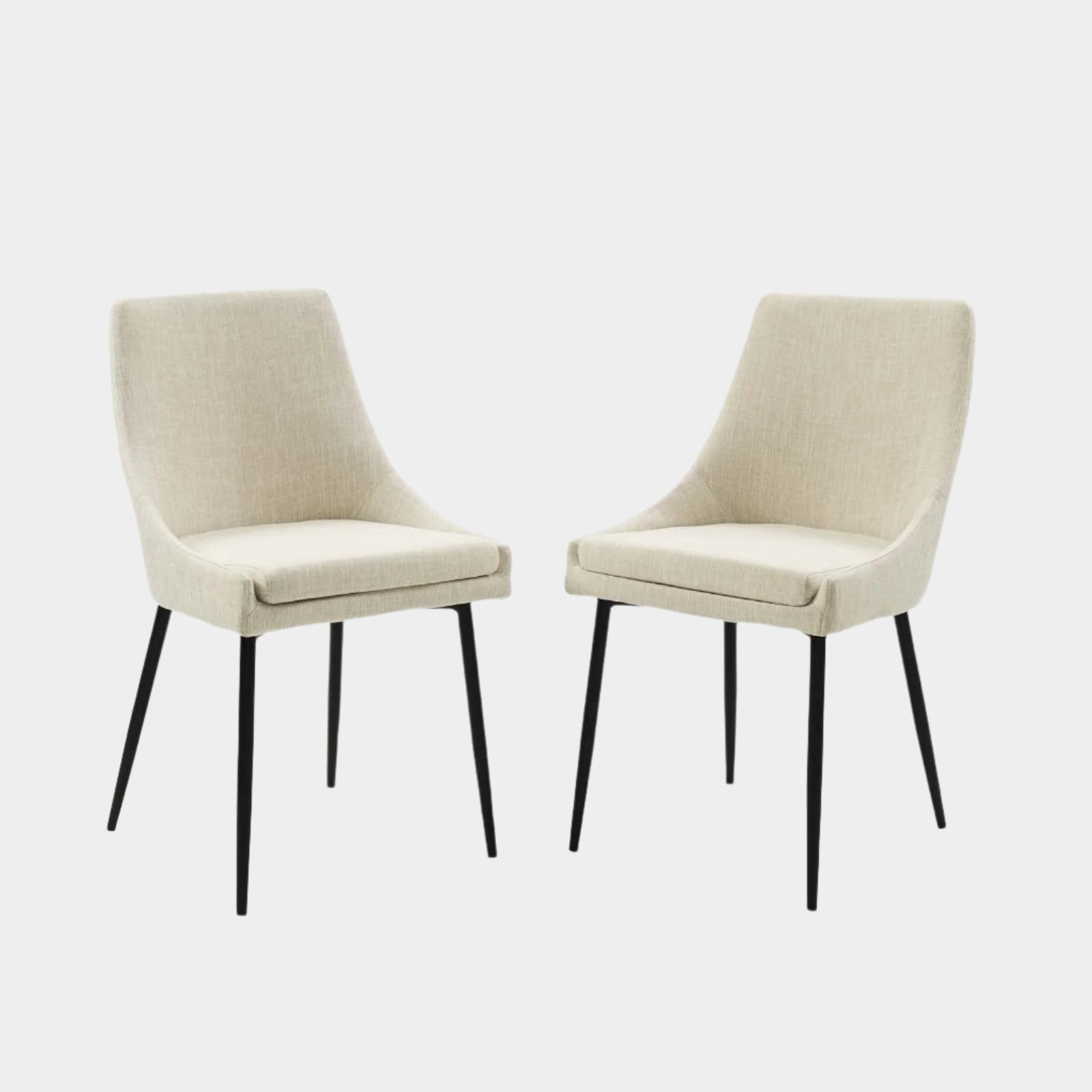 Viscount Upholstered Fabric Dining Chairs Set of 2