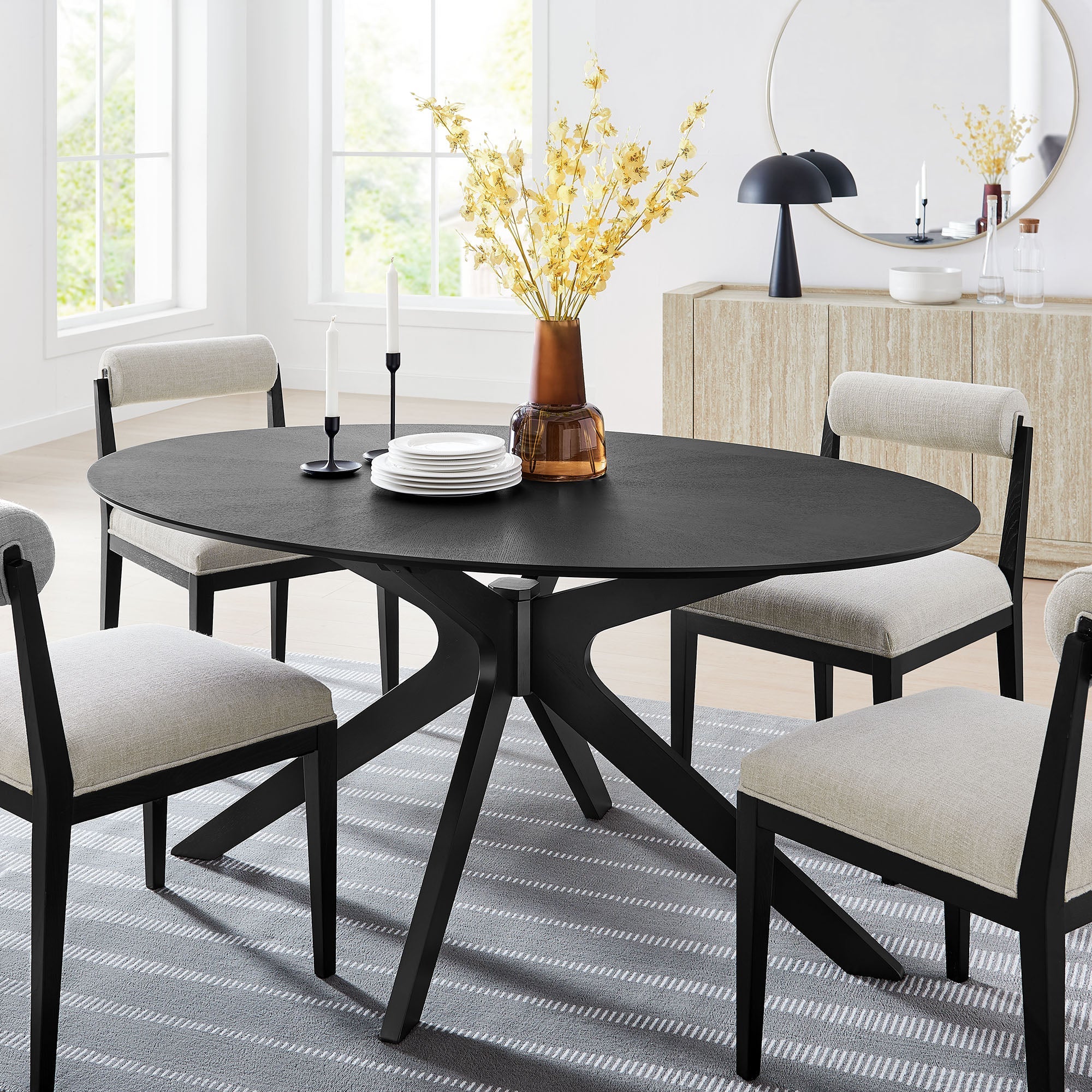 Crossroads 47" Round Wood Dining Table