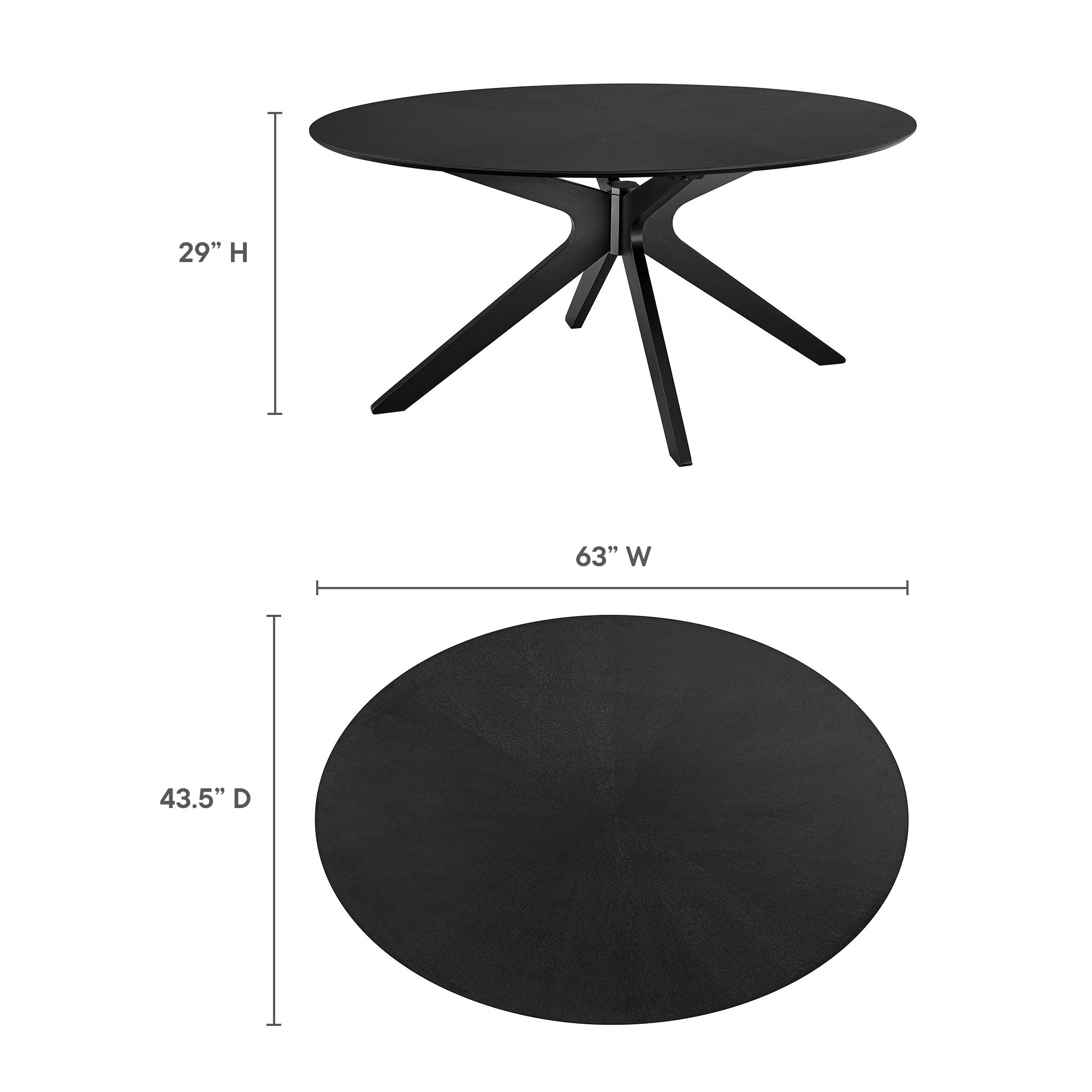 Crossroads 47" Round Wood Dining Table