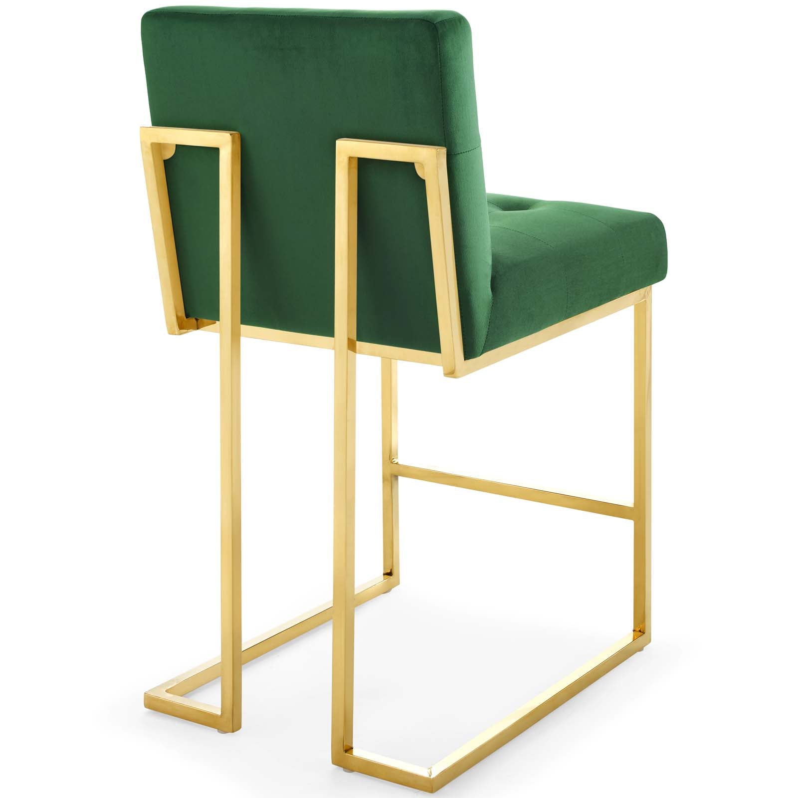 Privy Gold Stainless Steel Performance Velvet Counter Stool