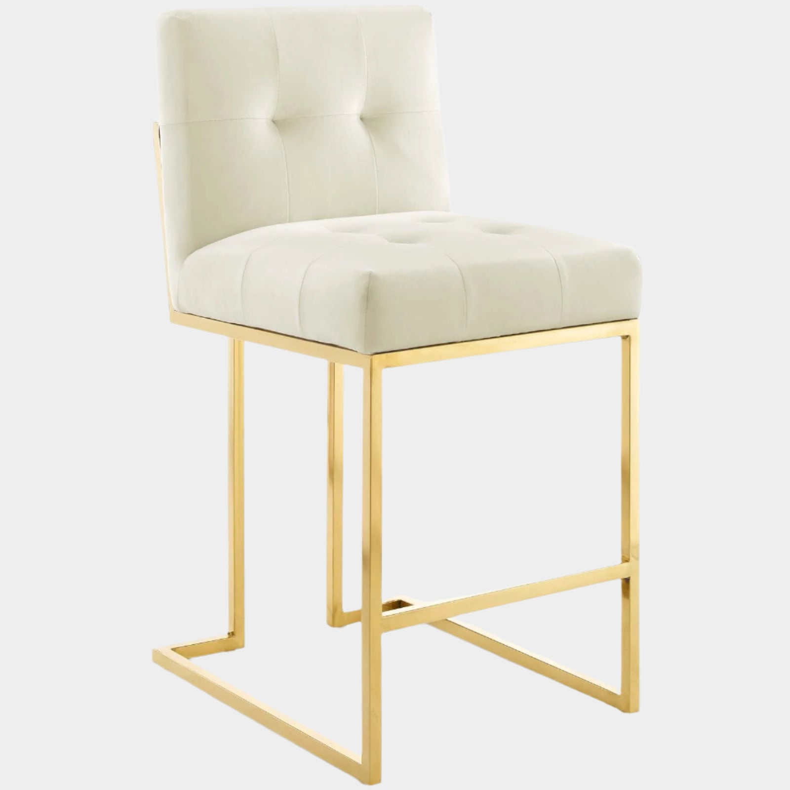 Privy Gold Stainless Steel Performance Velvet Counter Stool