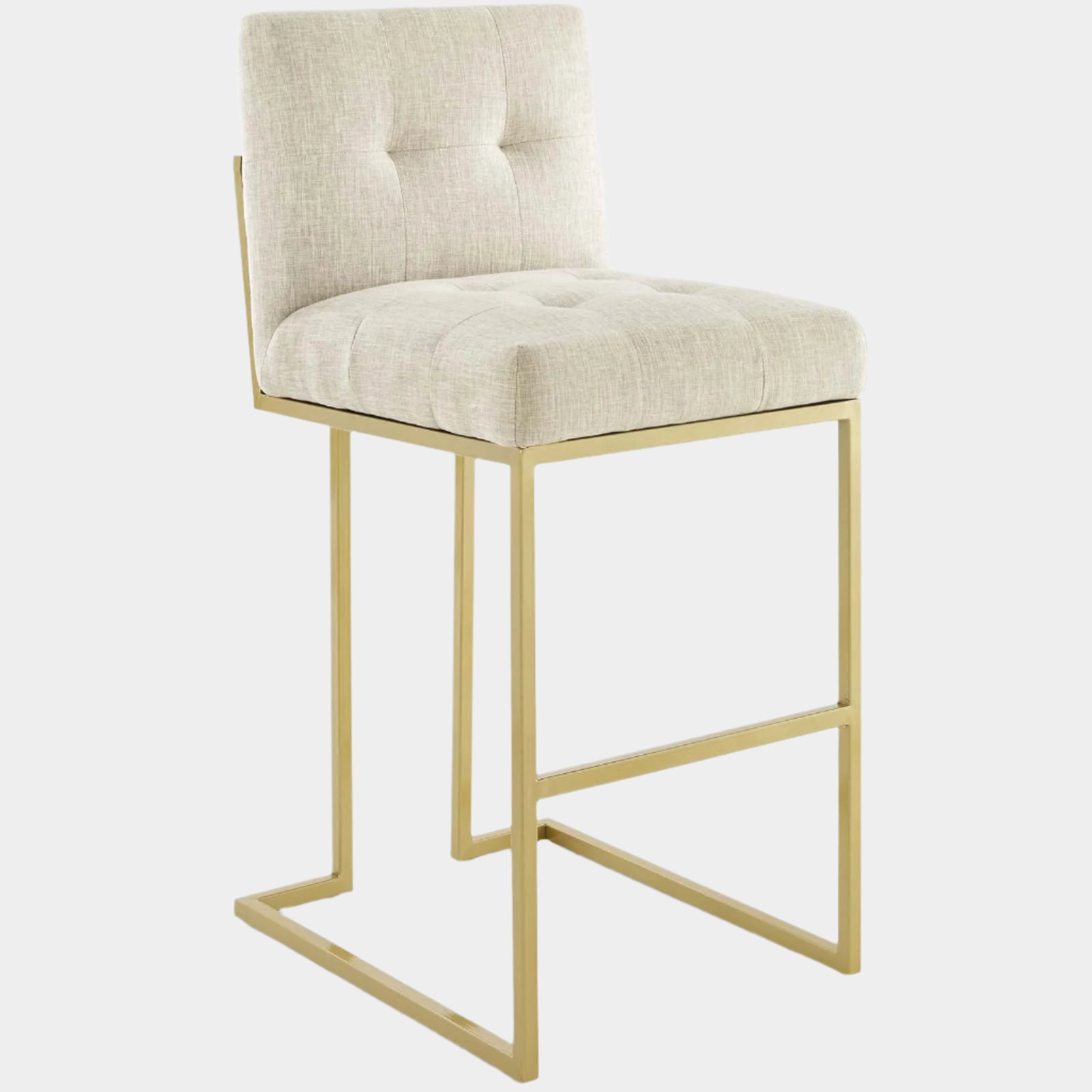 Privy Gold Stainless Steel Upholstered Fabric Bar Stool