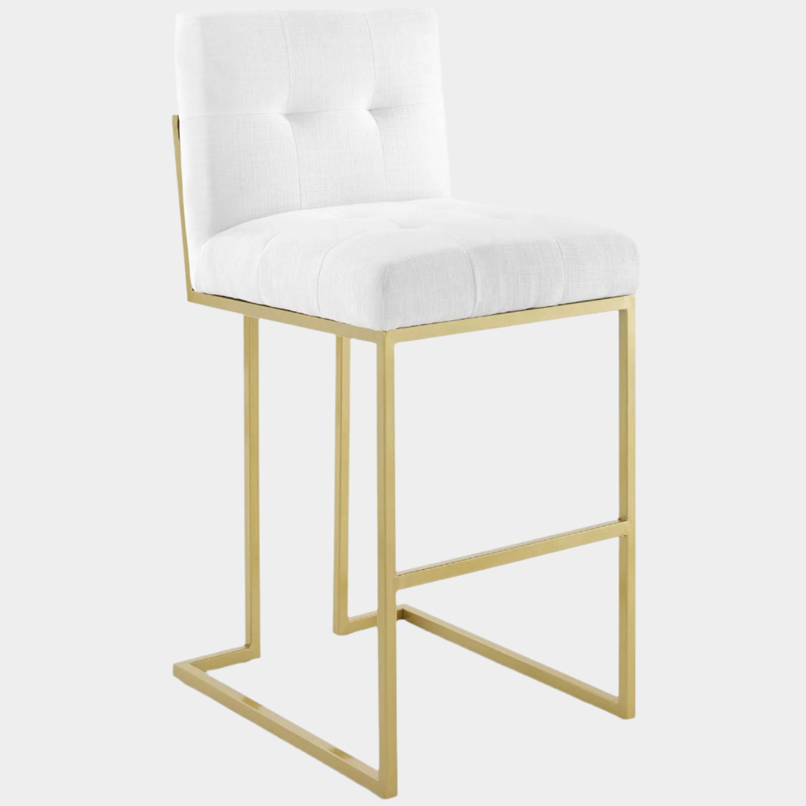 Privy Gold Stainless Steel Upholstered Fabric Bar Stool