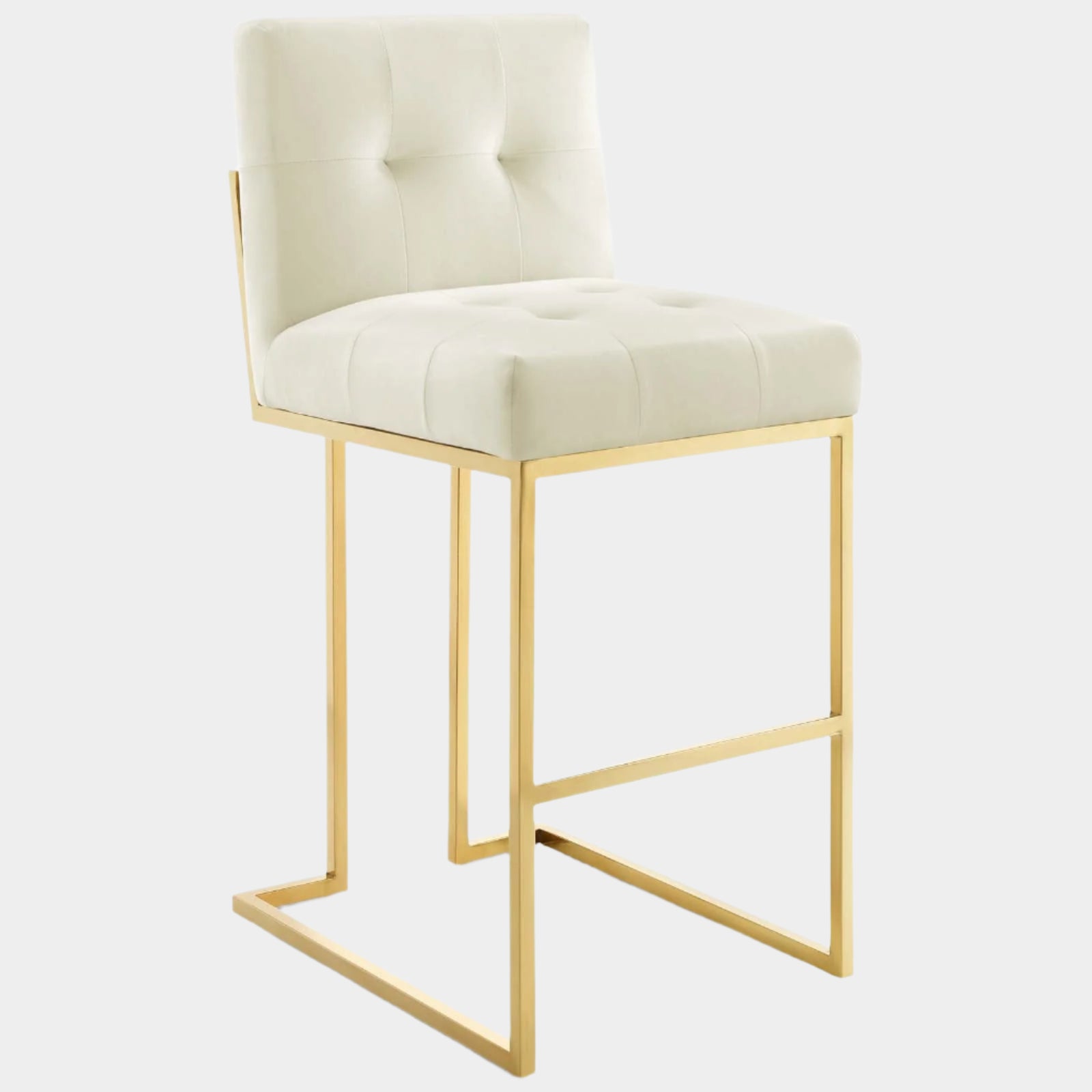 Privy Gold Stainless Steel Performance Velvet Bar Stool