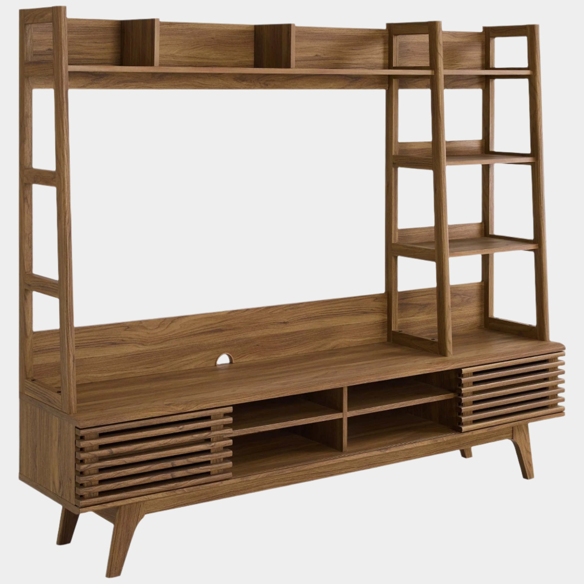 Render TV Stand Entertainment Center in Walnut