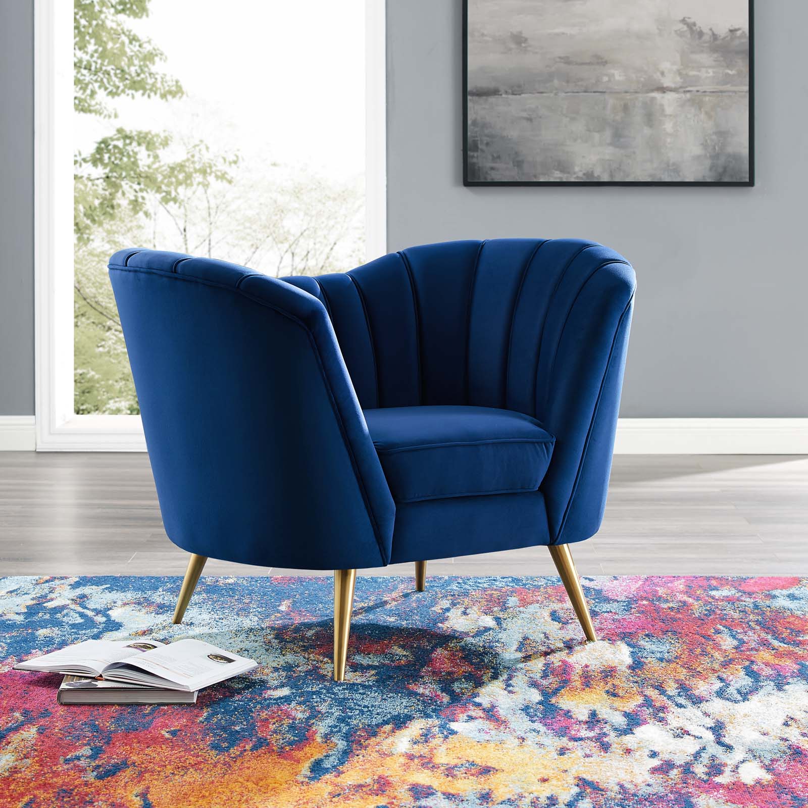 Fauteuil en velours Opportunity Performance