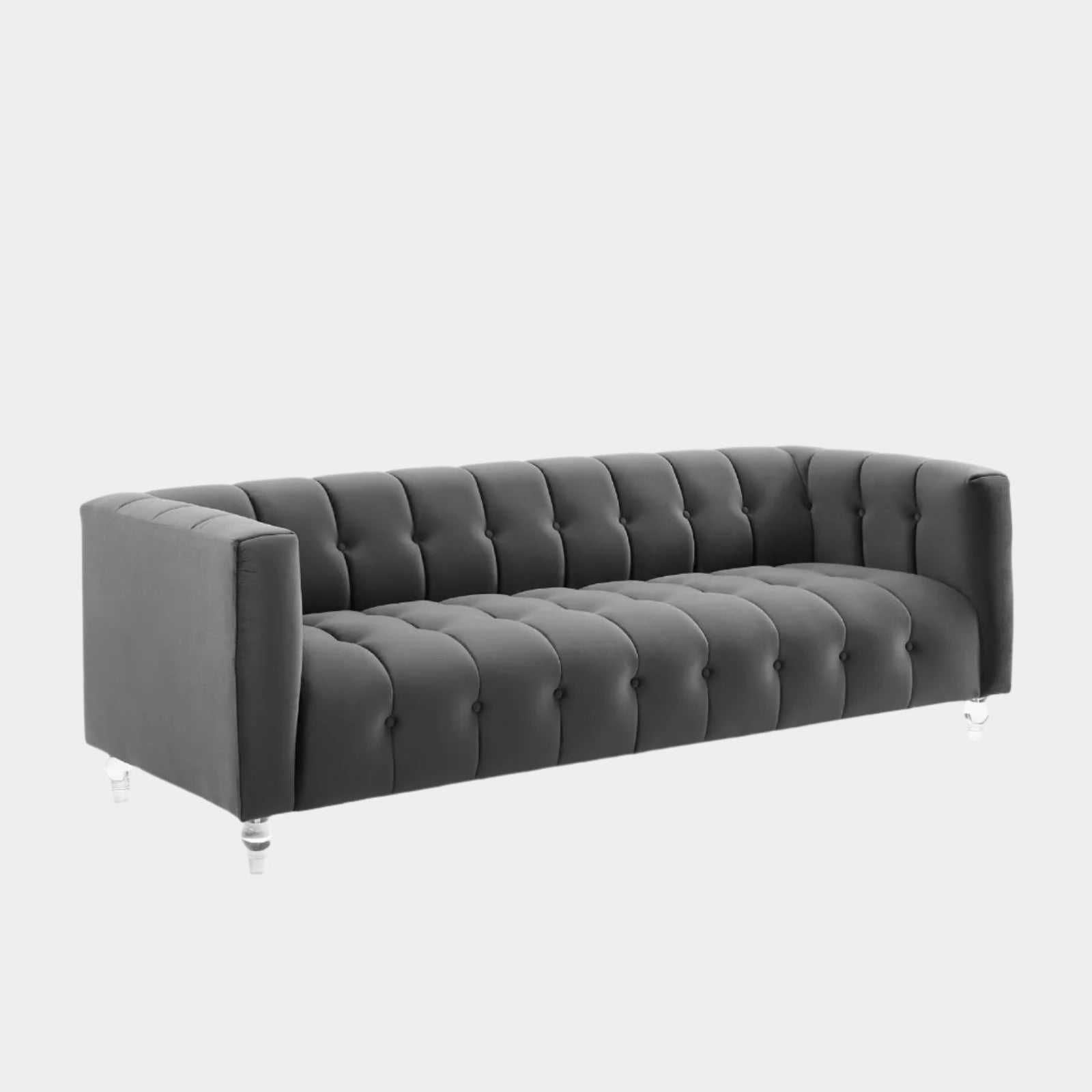 Mesmer Channel Tufted Button Performance Velvet Sofa