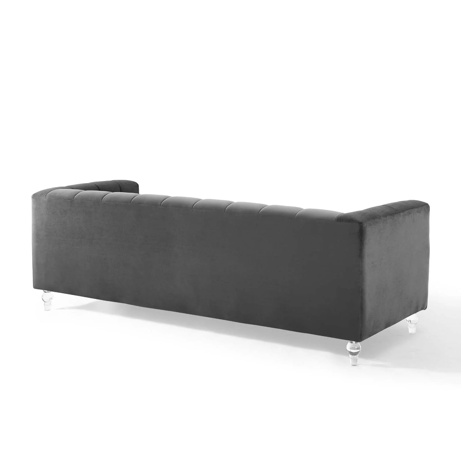 Mesmer Channel Tufted Button Performance Velvet Sofa