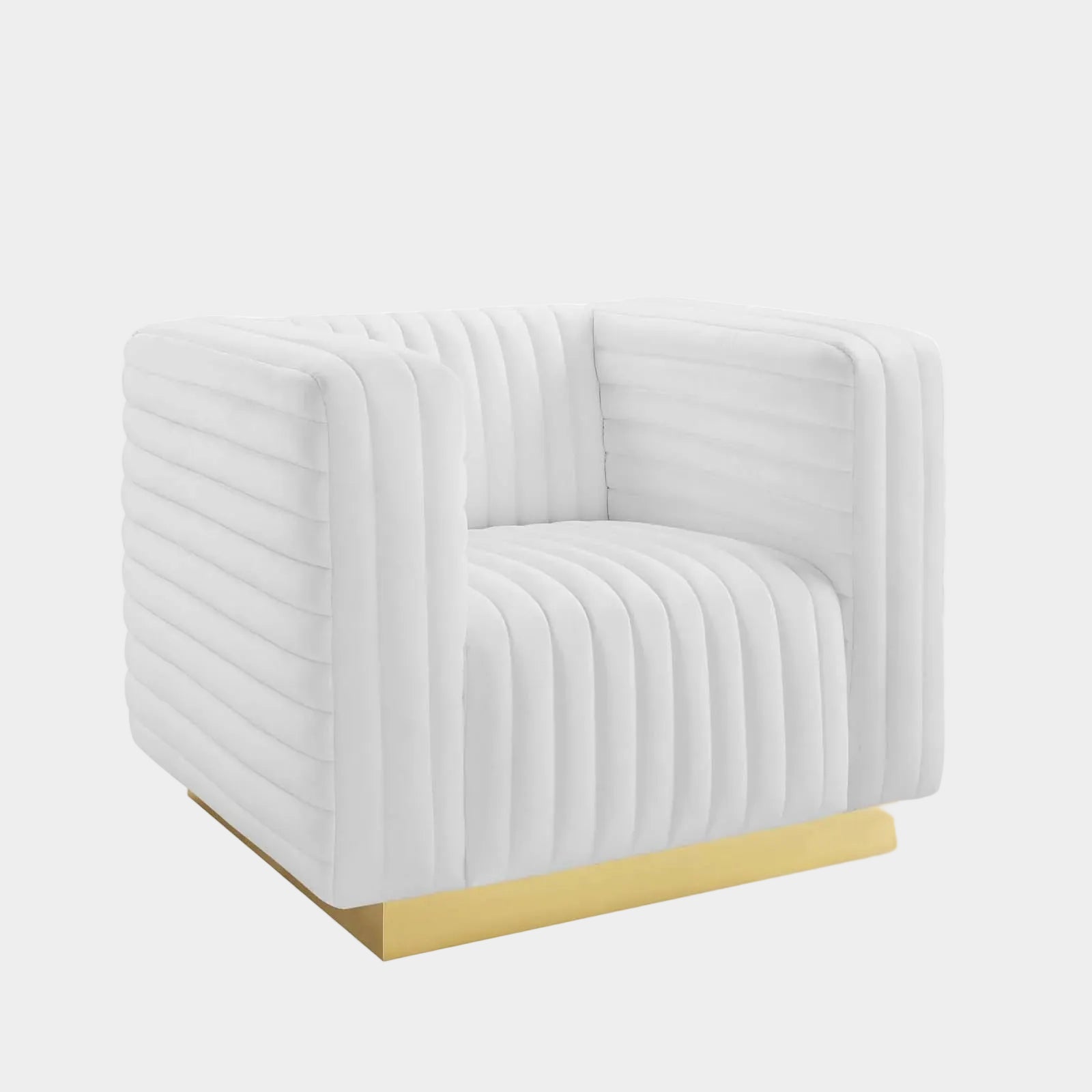 Charisma Channel Tufted Performance Velvet Accent Armchair