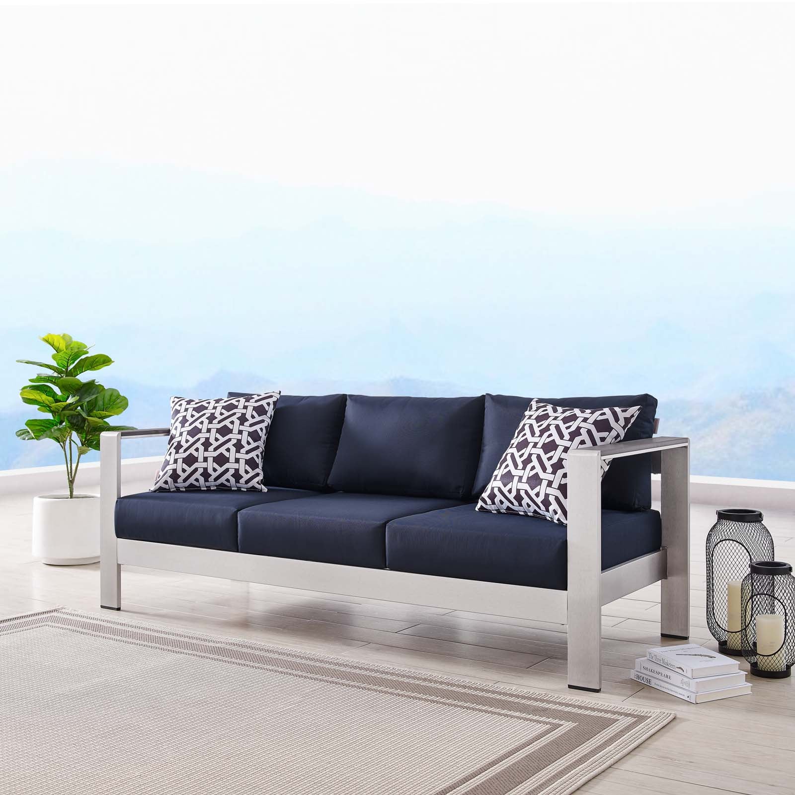 Shore Outdoor Patio Aluminum Sofa