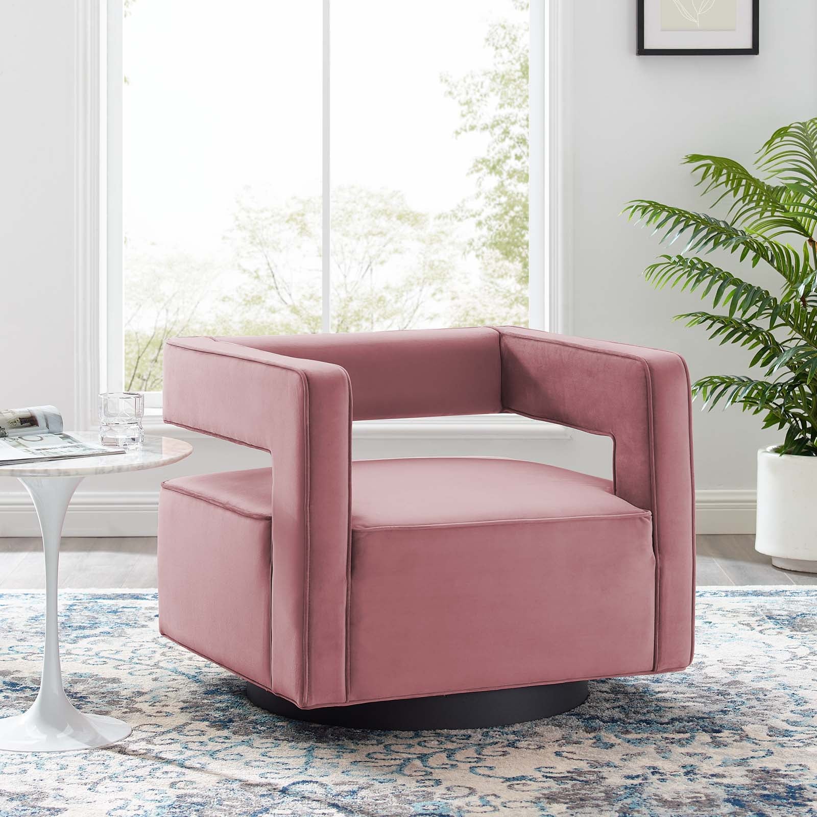 Booth Performance Velvet Performance Velvet Swivel Armchair