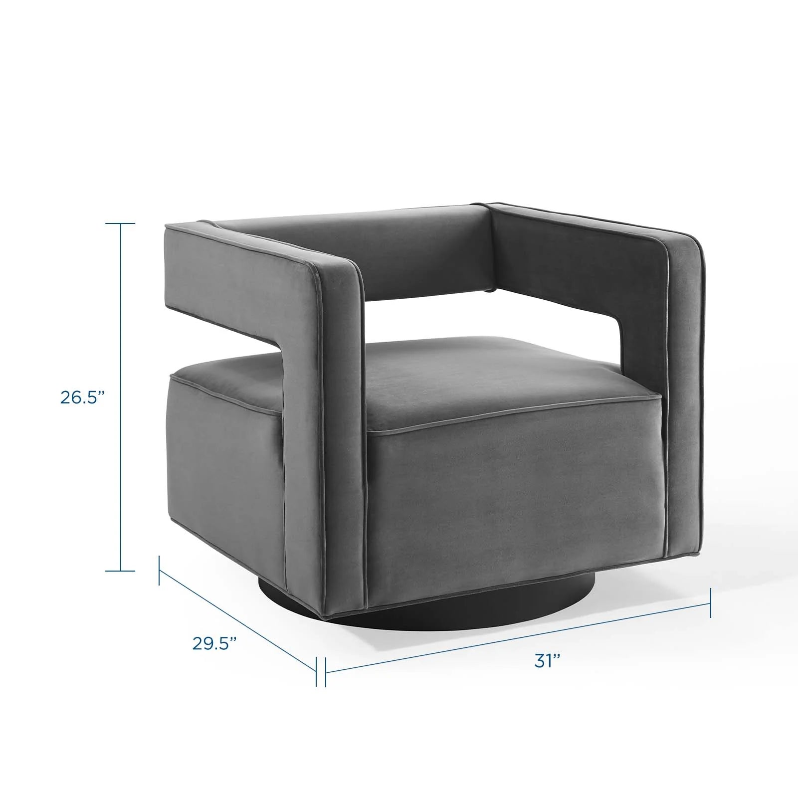 Booth Performance Velvet Performance Velvet Swivel Armchair