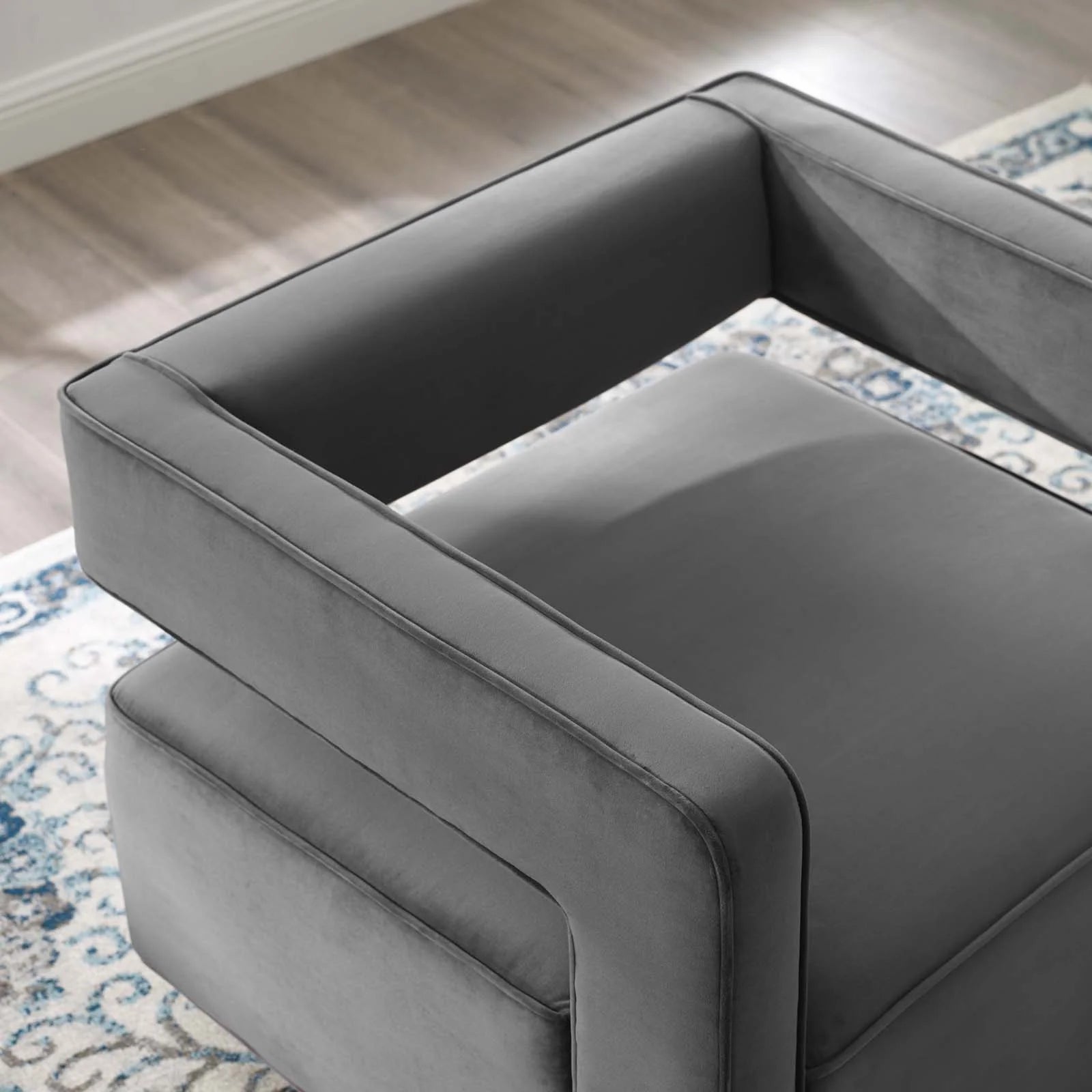 Booth Performance Velvet Performance Velvet Swivel Armchair